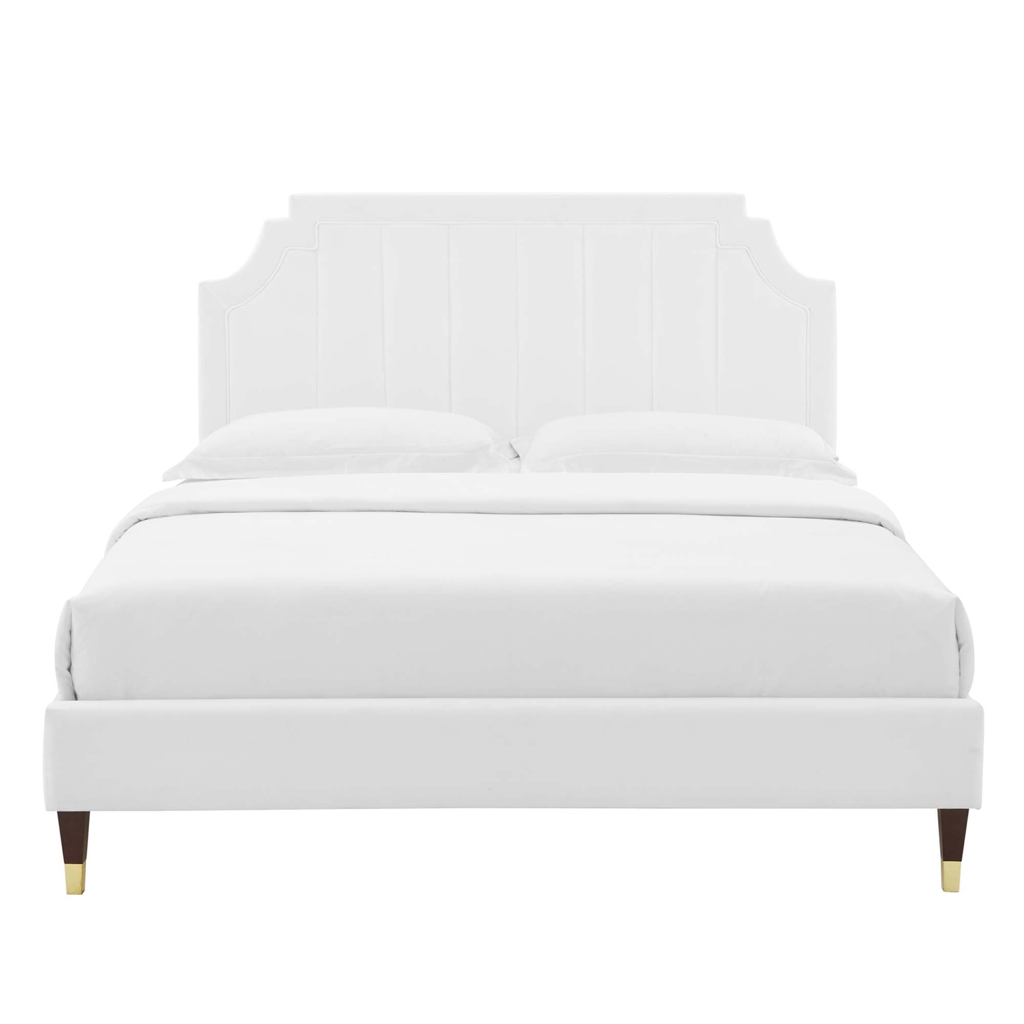 Sienna Performance Velvet Queen Platform Bed by Modway - Best Buy Furniture