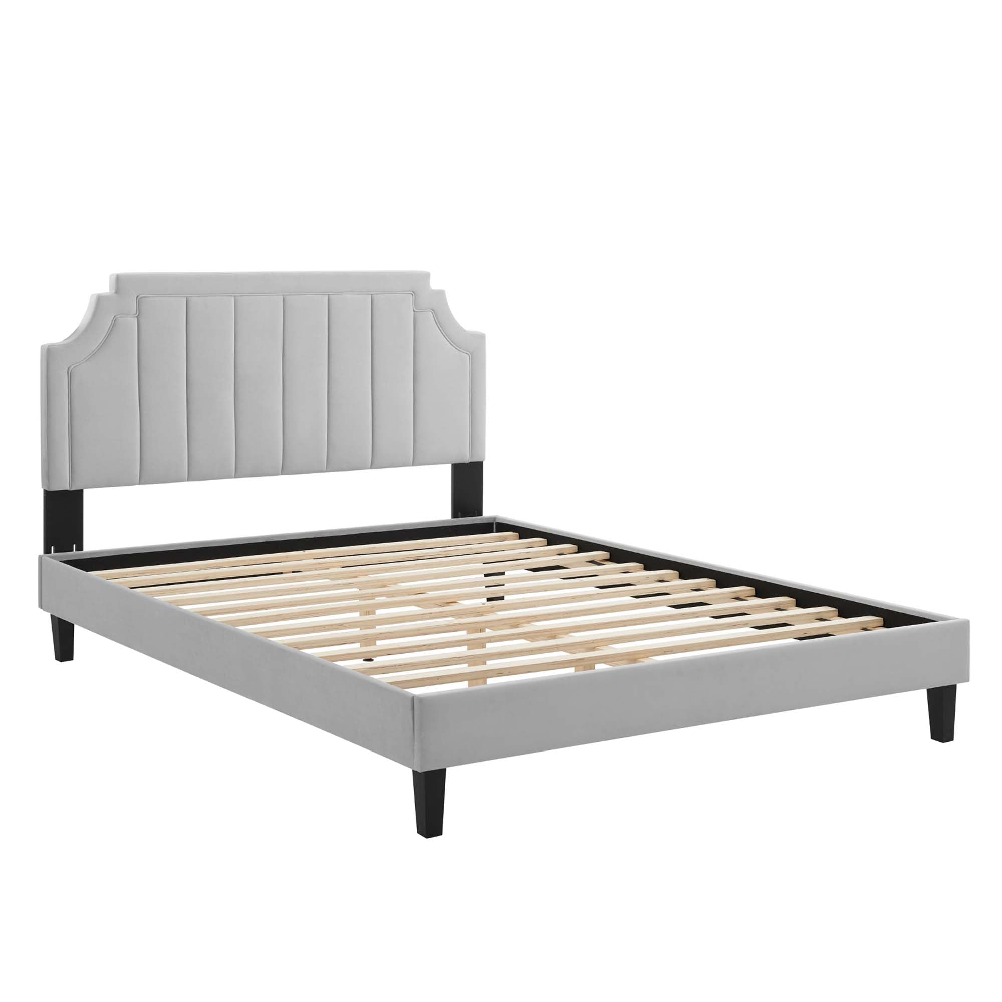 Sienna Performance Velvet Queen Platform Bed by Modway - Best Buy Furniture
