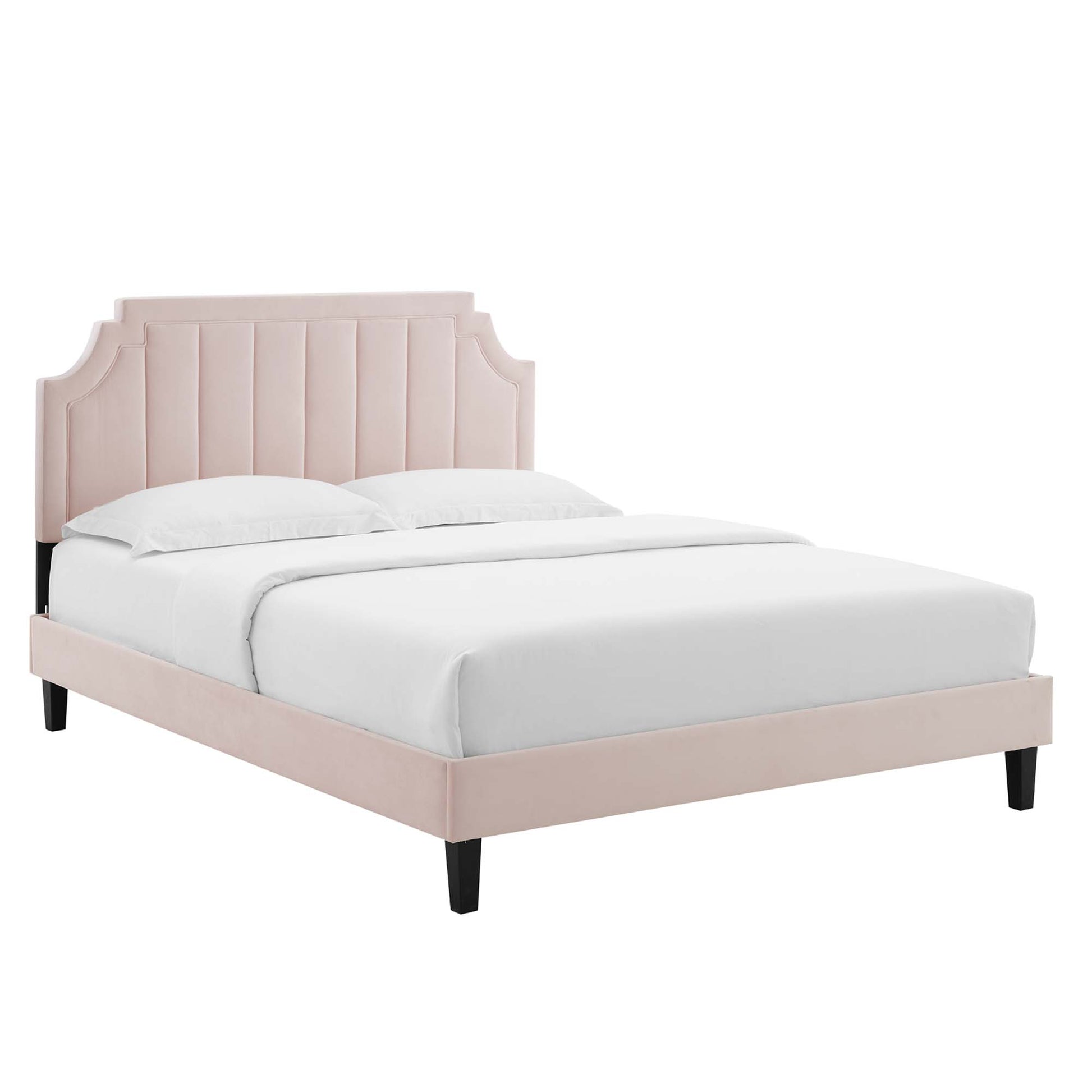 Sienna Performance Velvet Queen Platform Bed by Modway - Best Buy Furniture