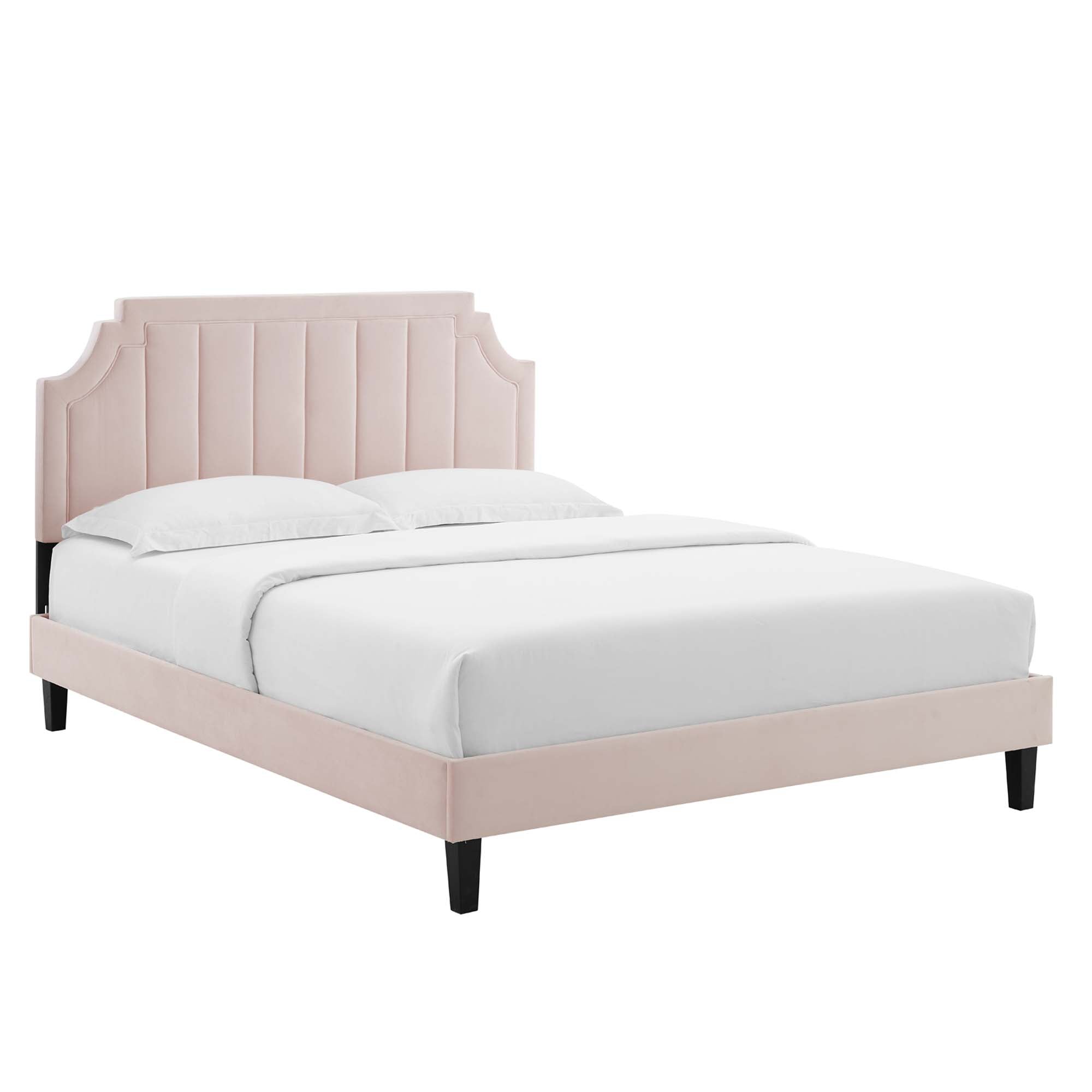 Sienna Performance Velvet Queen Platform Bed by Modway - Best Buy Furniture