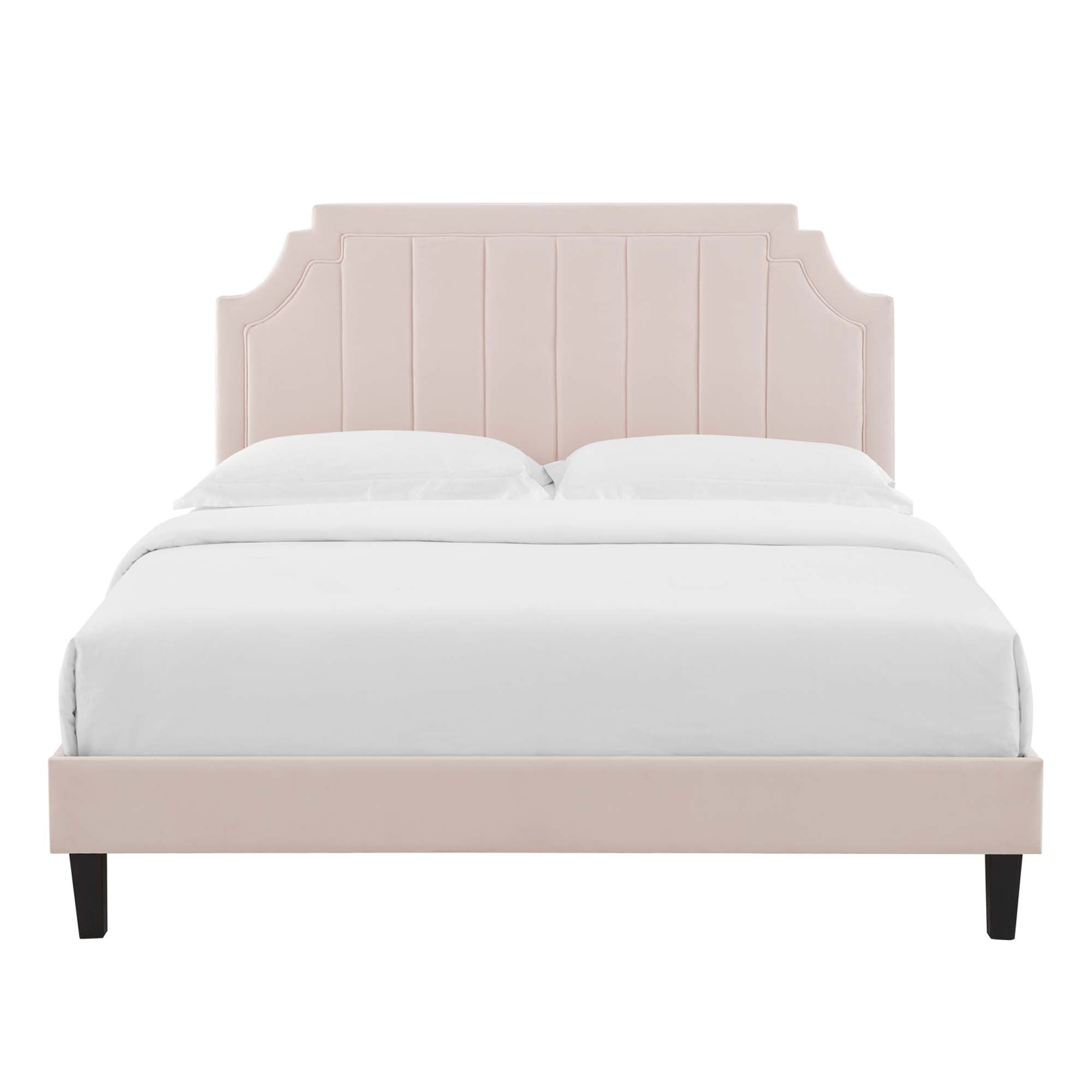 Sienna Performance Velvet Queen Platform Bed by Modway - Best Buy Furniture