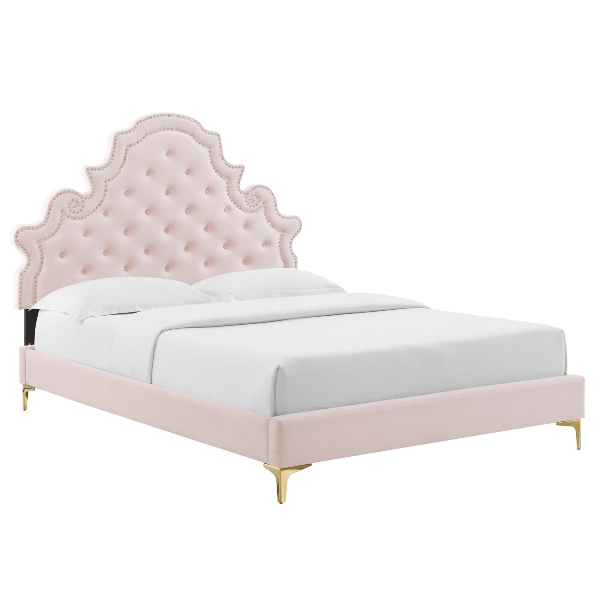 Gwyneth Tufted Performance Velvet Queen Platform Bed by Modway - Best Buy Furniture
