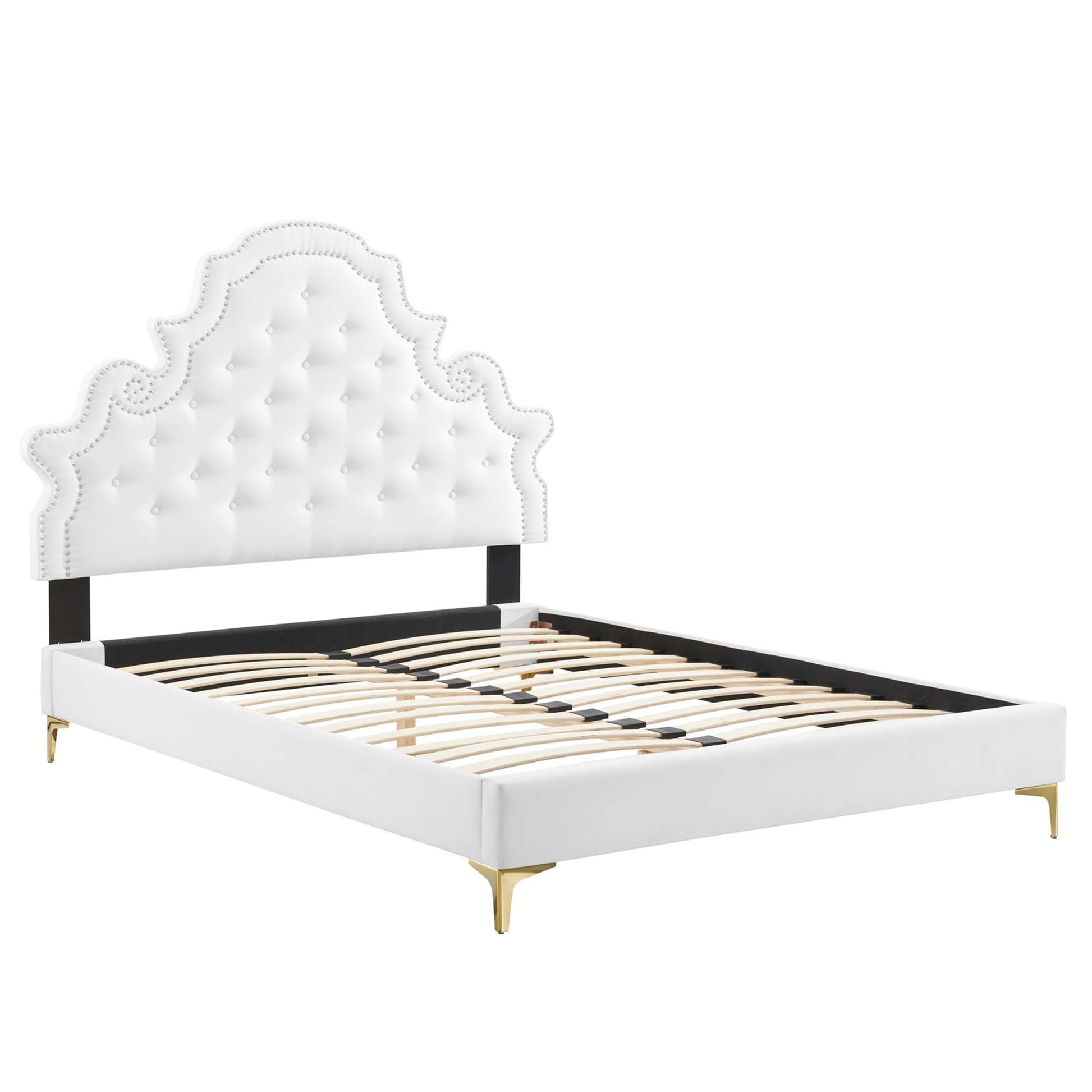 Gwyneth Tufted Performance Velvet Queen Platform Bed by Modway - Best Buy Furniture