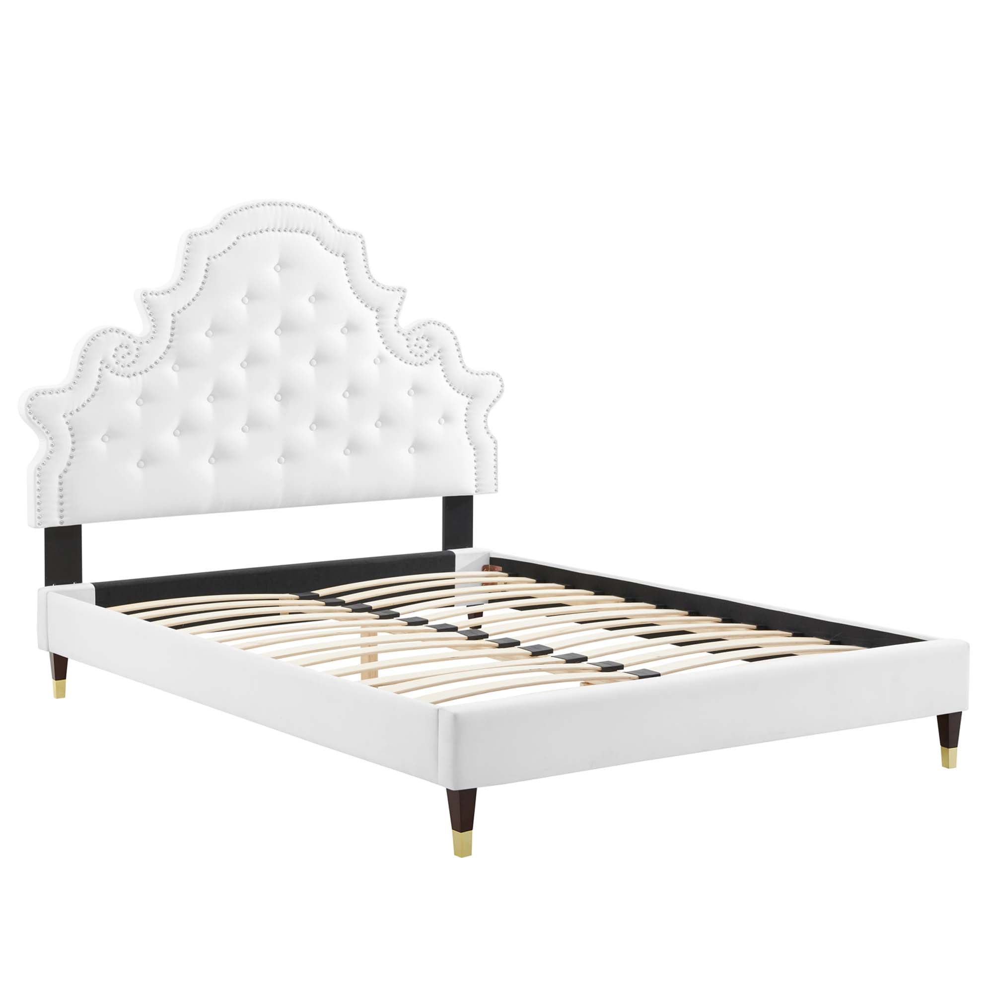 Gwyneth Tufted Performance Velvet Queen Platform Bed by Modway - Best Buy Furniture
