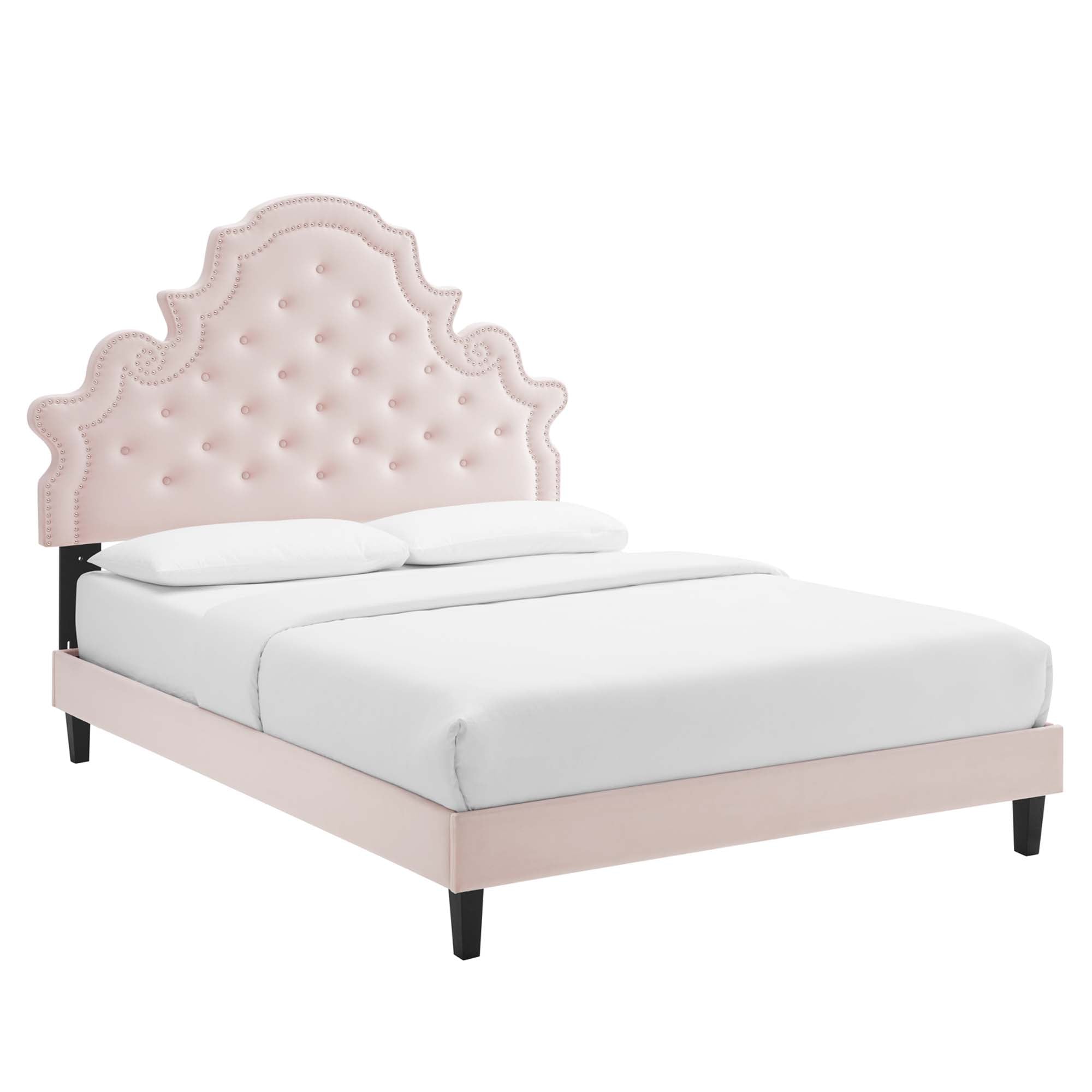 Gwyneth Tufted Performance Velvet Queen Platform Bed by Modway - Best Buy Furniture