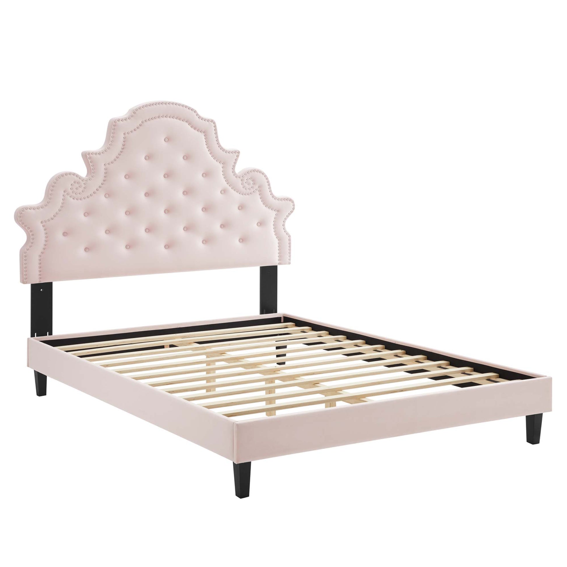 Gwyneth Tufted Performance Velvet Queen Platform Bed by Modway - Best Buy Furniture