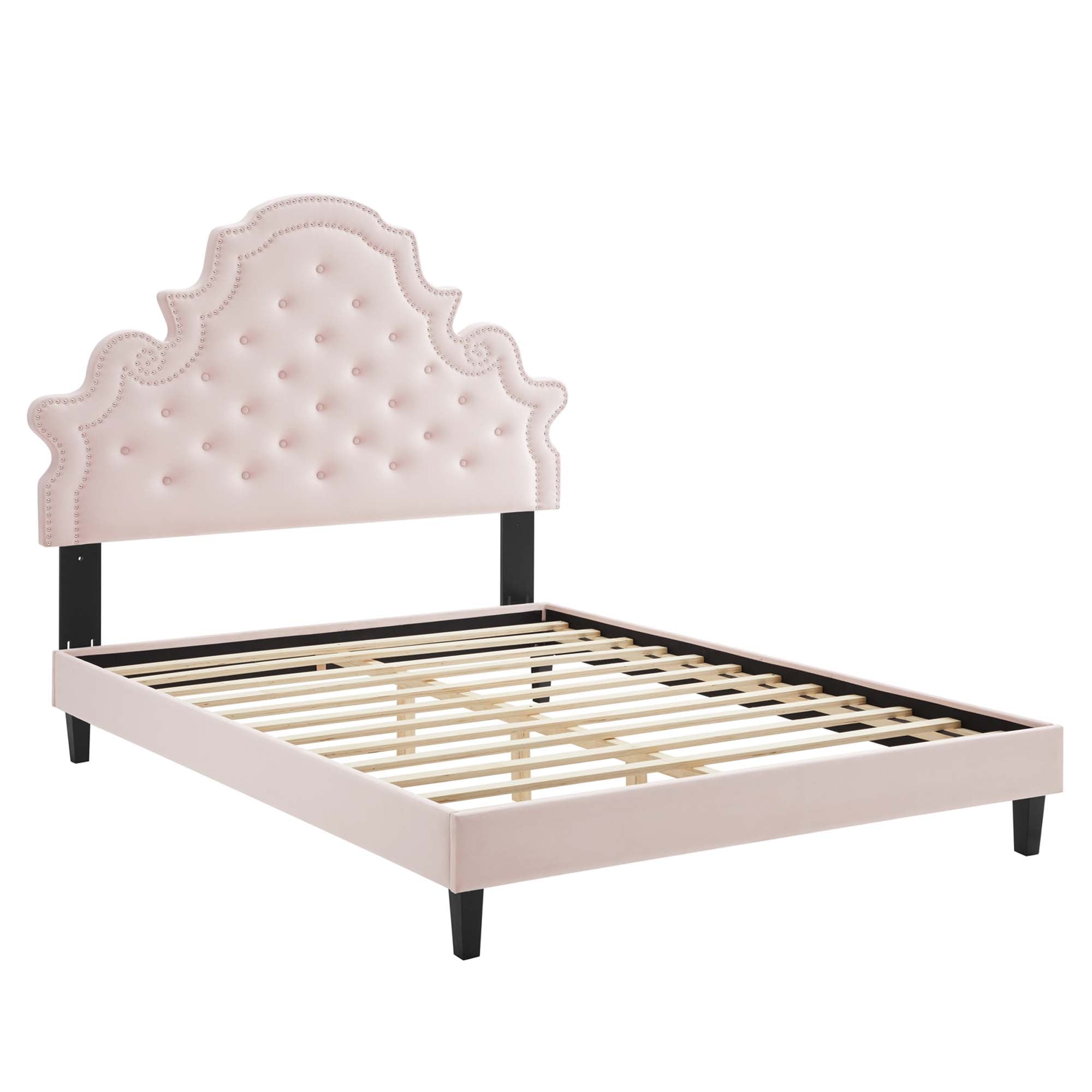 Gwyneth Tufted Performance Velvet Queen Platform Bed by Modway - Best Buy Furniture