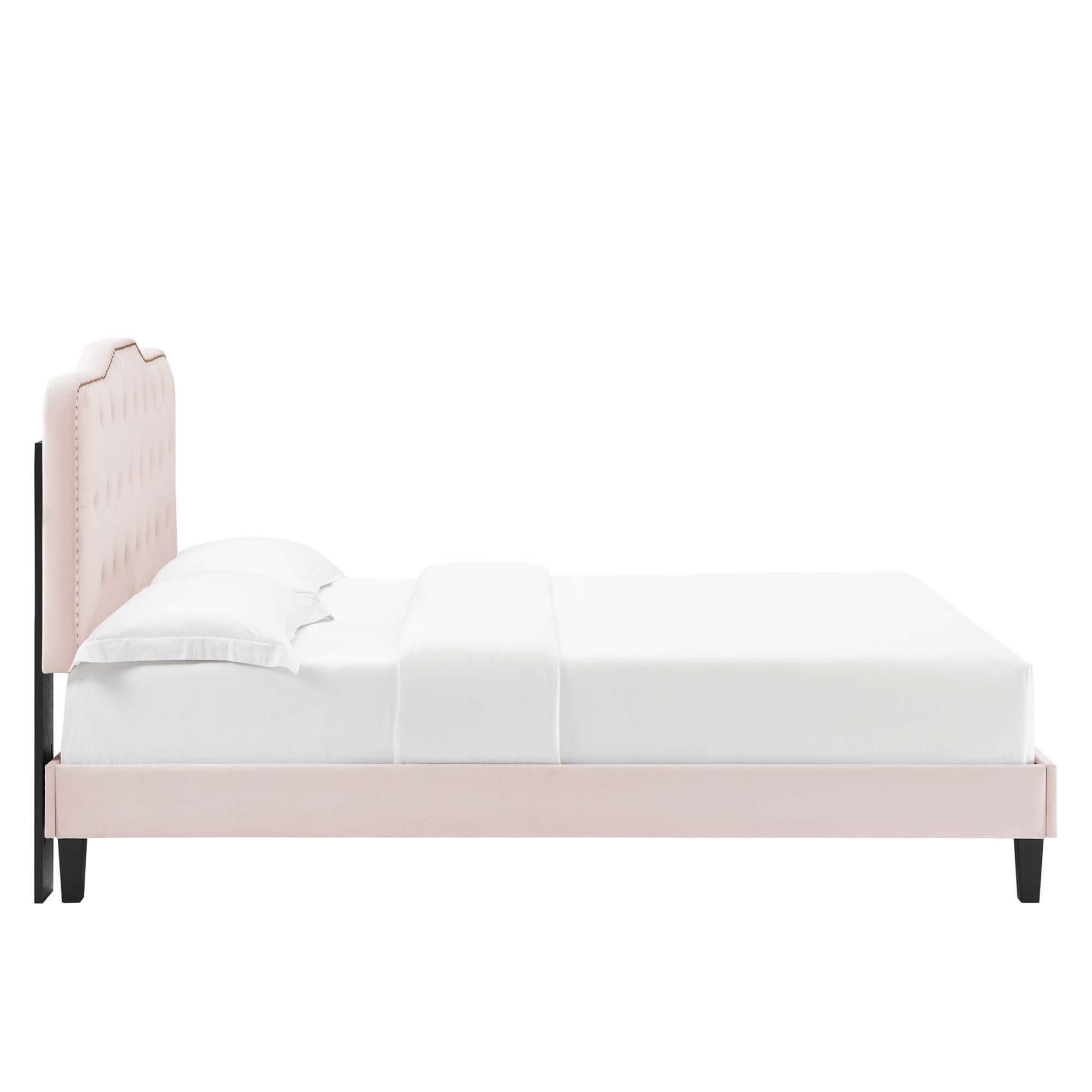 Amber Performance Velvet Queen Platform Bed by Modway - Best Buy Furniture