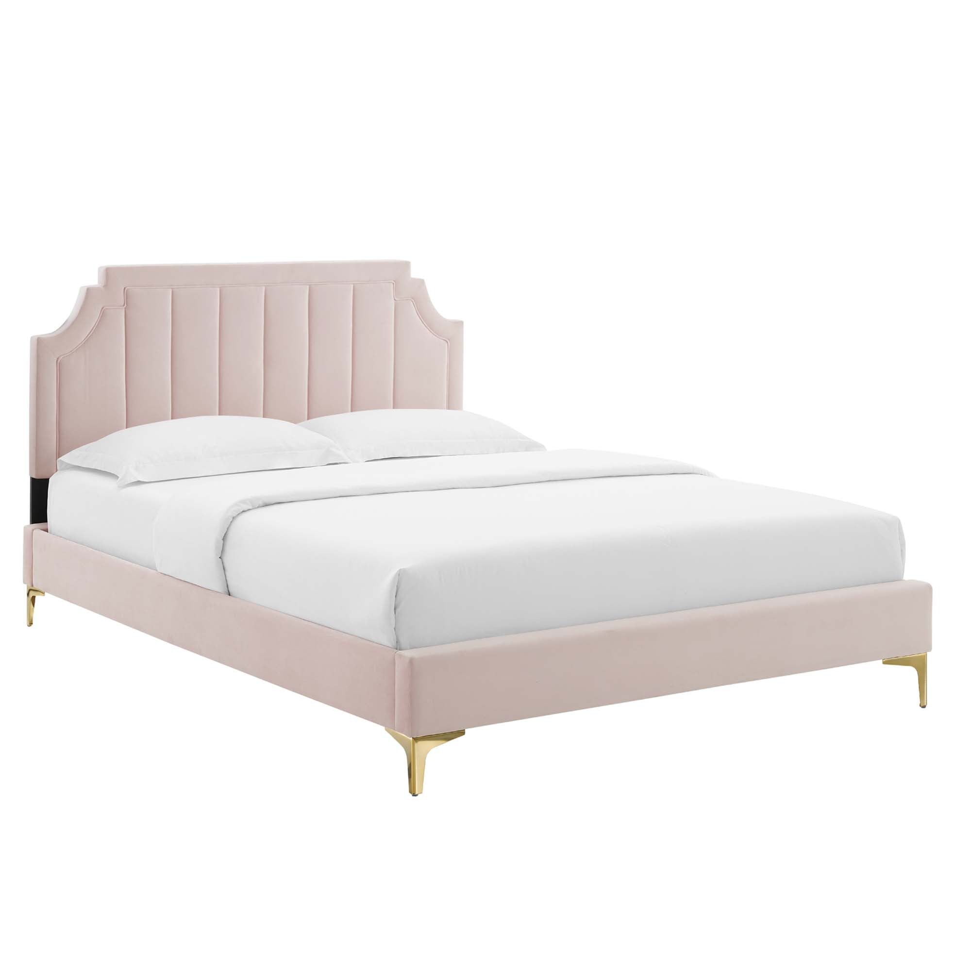 Sienna Performance Velvet Twin Platform Bed by Modway - Best Buy Furniture