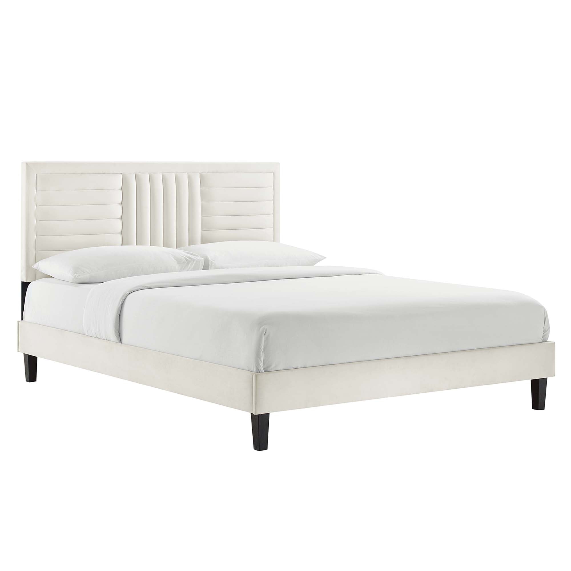 Sofia Channel Tufted Performance Velvet Queen Platform Bed by Modway - Best Buy Furniture