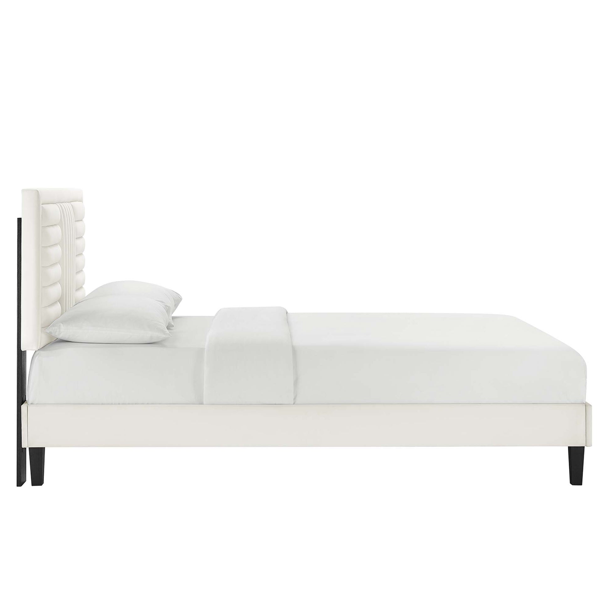 Sofia Channel Tufted Performance Velvet Queen Platform Bed by Modway - Best Buy Furniture