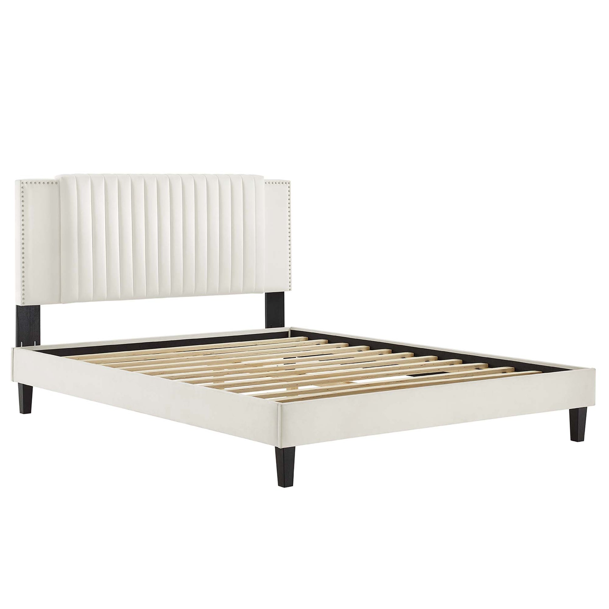 Zahra Channel Tufted Performance Velvet Twin Platform Bed by Modway - Best Buy Furniture