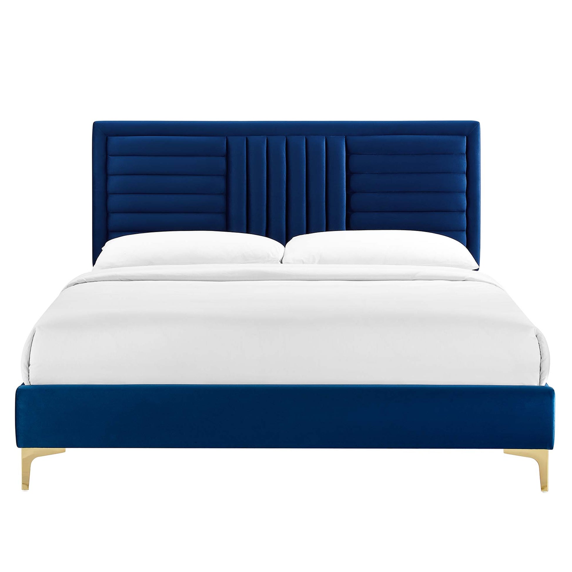 Sofia Channel Tufted Performance Velvet Full Platform Bed by Modway - Best Buy Furniture