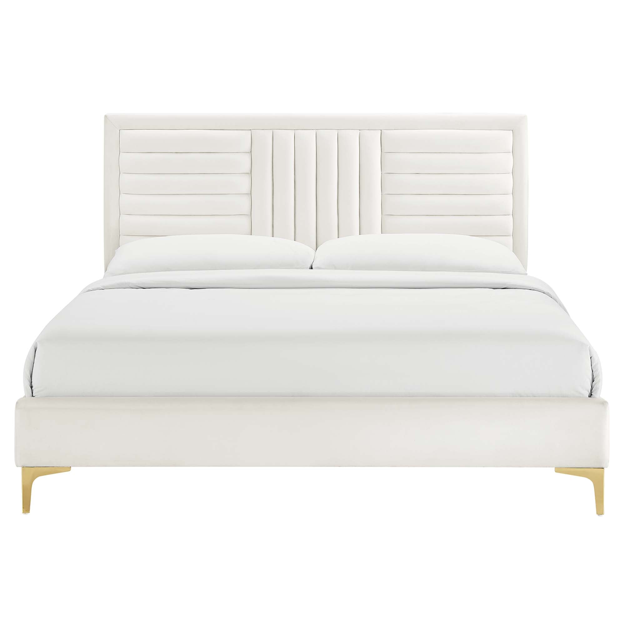 Sofia Channel Tufted Performance Velvet Full Platform Bed by Modway - Best Buy Furniture