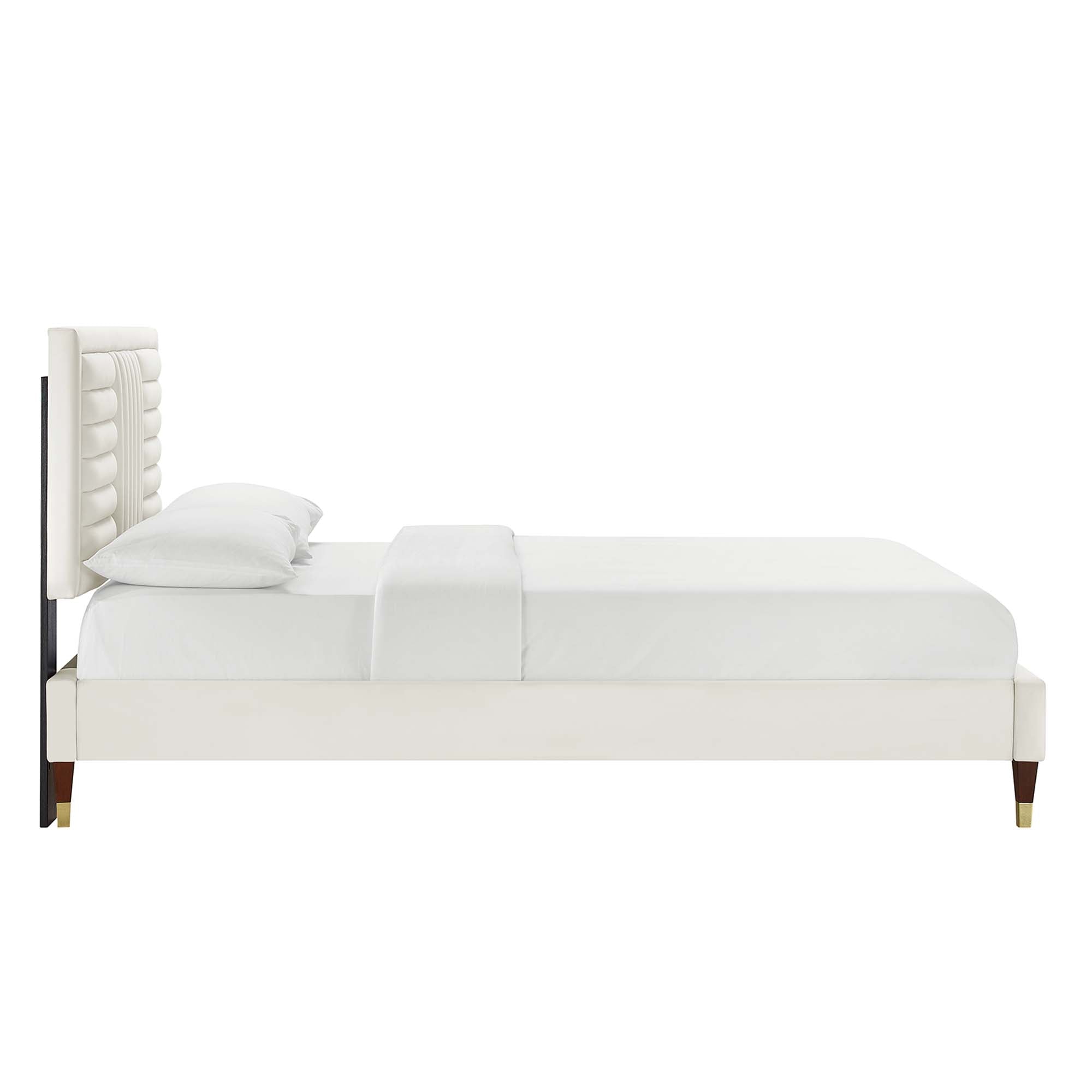 Sofia Channel Tufted Performance Velvet Full Platform Bed by Modway - Best Buy Furniture