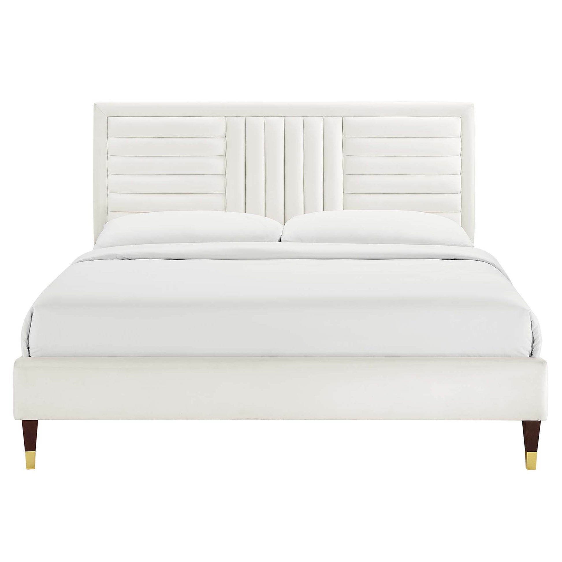 Sofia Channel Tufted Performance Velvet Full Platform Bed by Modway - Best Buy Furniture
