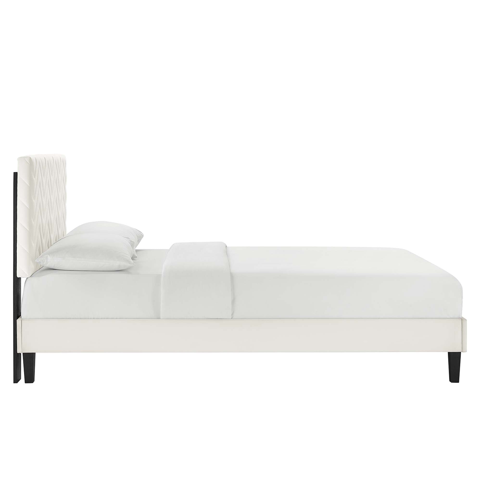 Leah Chevron Tufted Performance Velvet Full Platform Bed by Modway - Best Buy Furniture