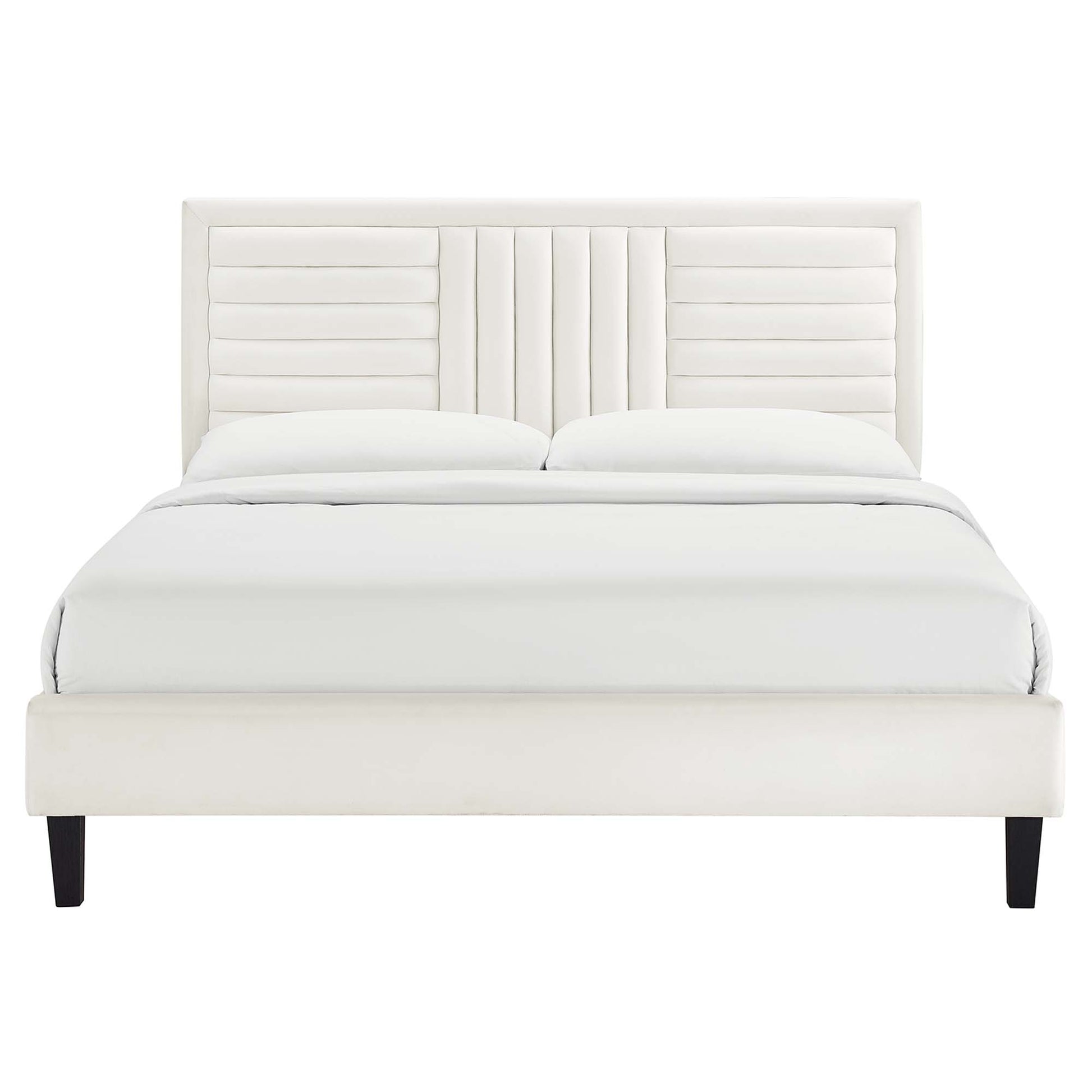 Sofia Channel Tufted Performance Velvet Full Platform Bed by Modway - Best Buy Furniture