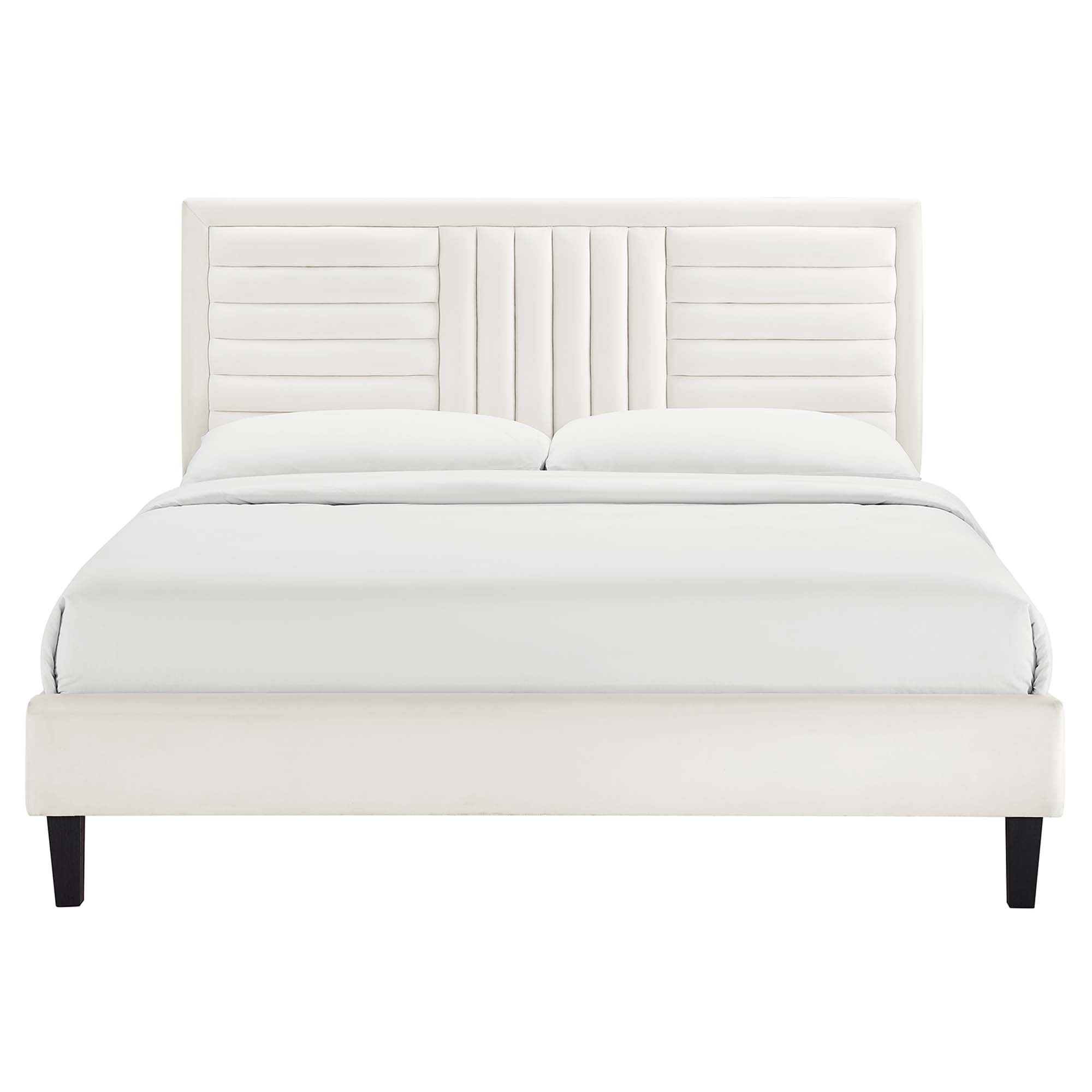 Sofia Channel Tufted Performance Velvet Full Platform Bed by Modway - Best Buy Furniture