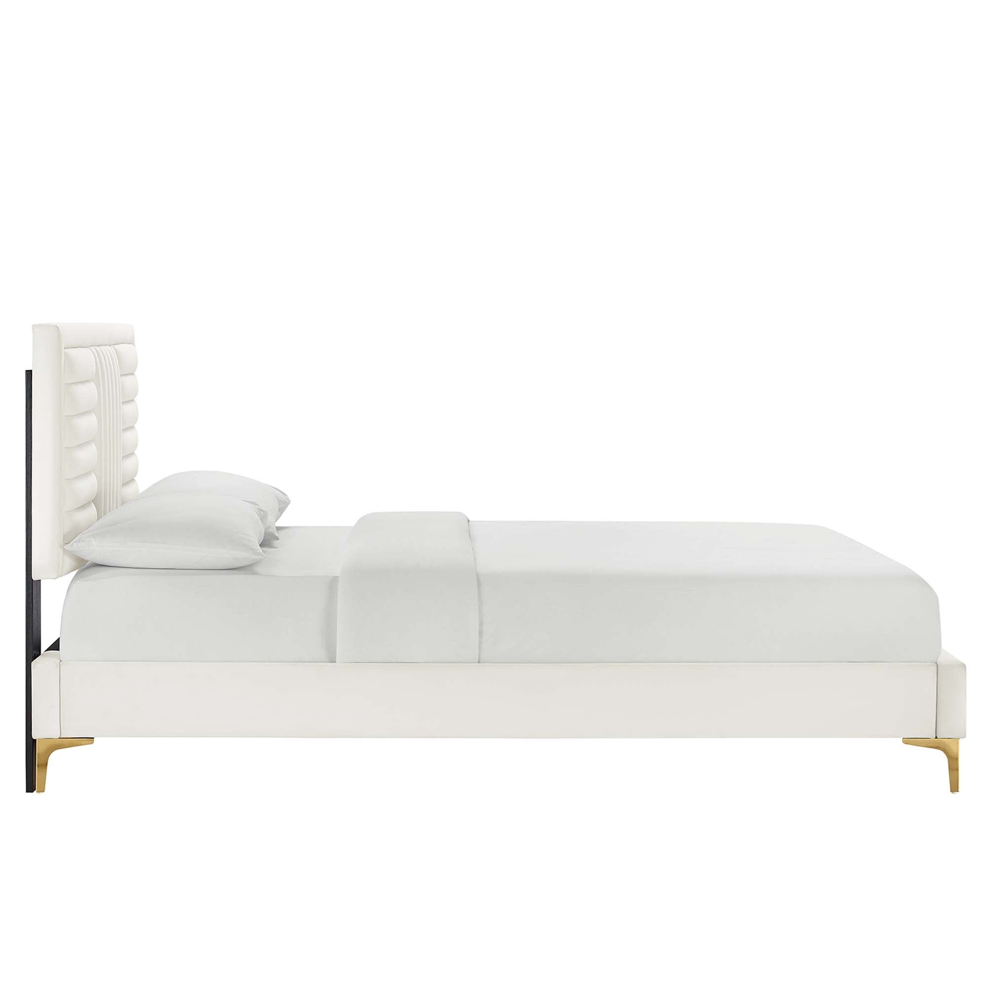 Sofia Channel Tufted Performance Velvet King Platform Bed by Modway - Best Buy Furniture