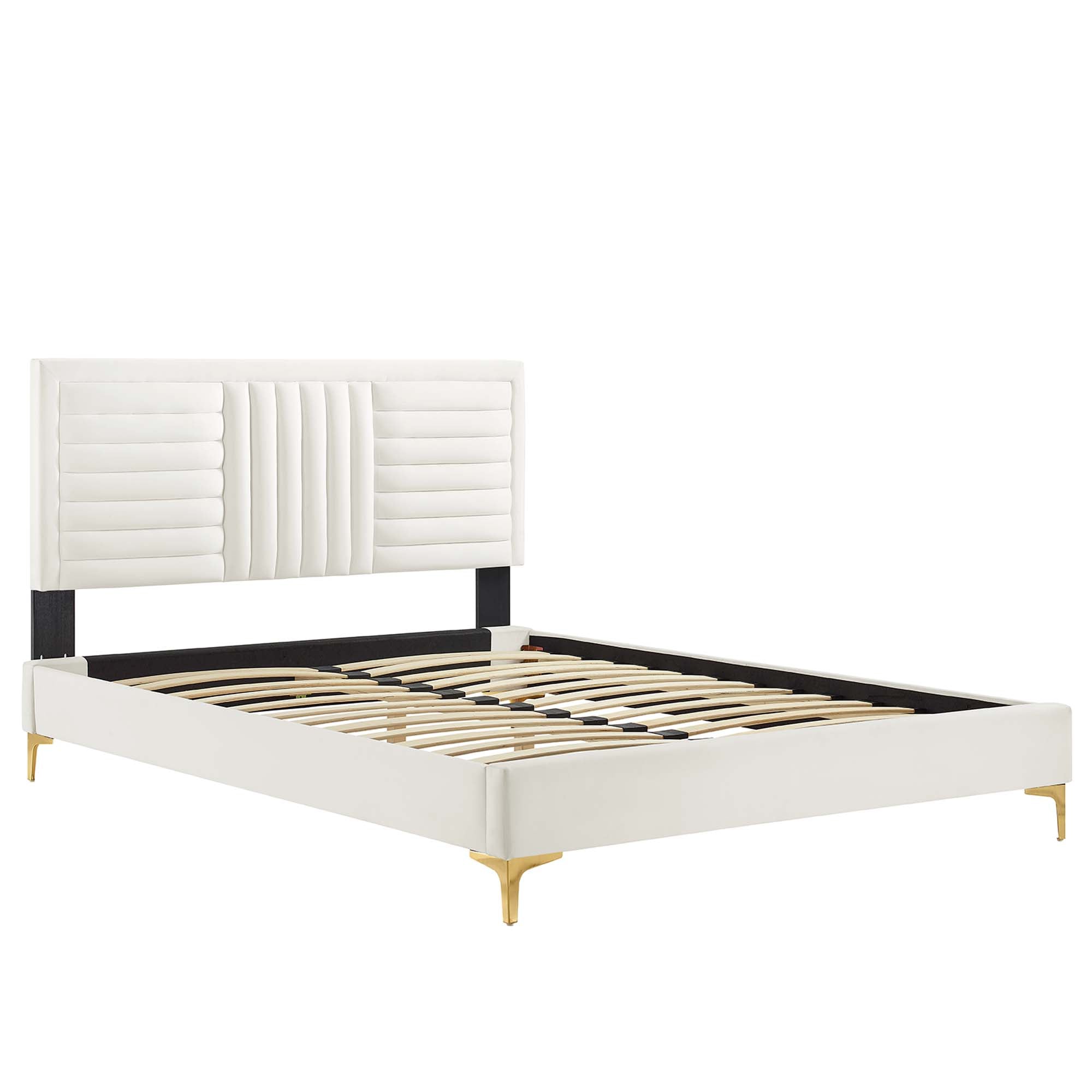 Sofia Channel Tufted Performance Velvet King Platform Bed by Modway - Best Buy Furniture