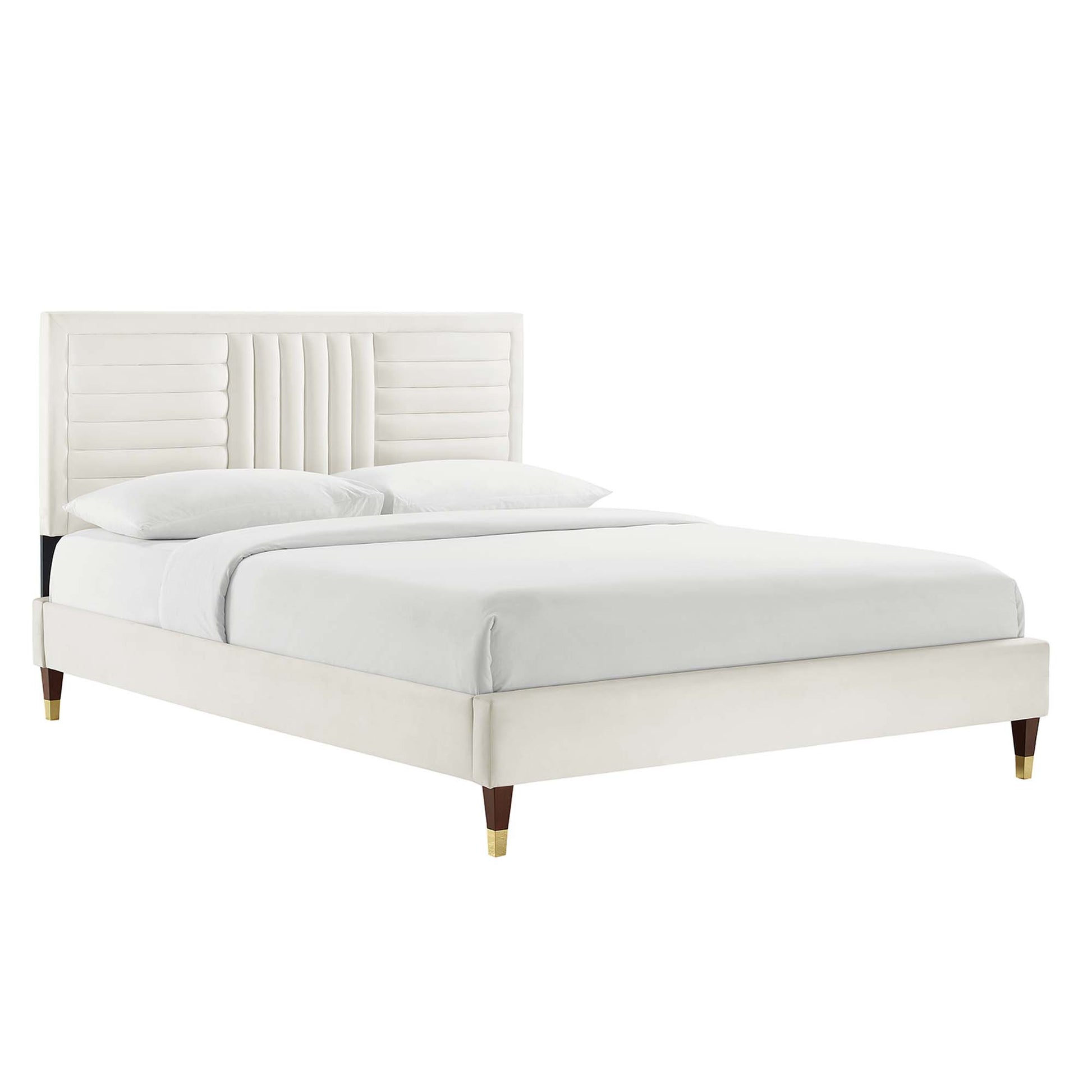 Sofia Channel Tufted Performance Velvet King Platform Bed by Modway - Best Buy Furniture