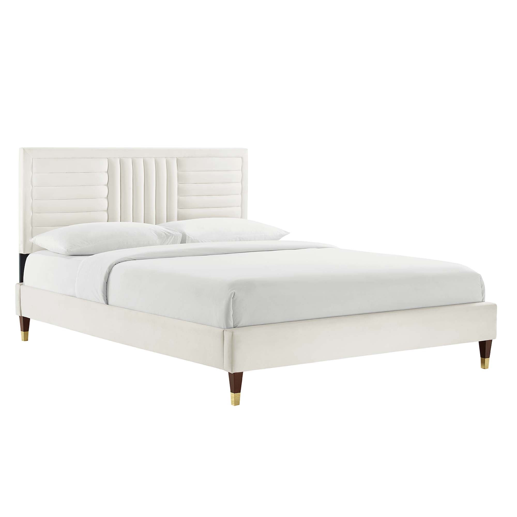 Sofia Channel Tufted Performance Velvet King Platform Bed by Modway - Best Buy Furniture