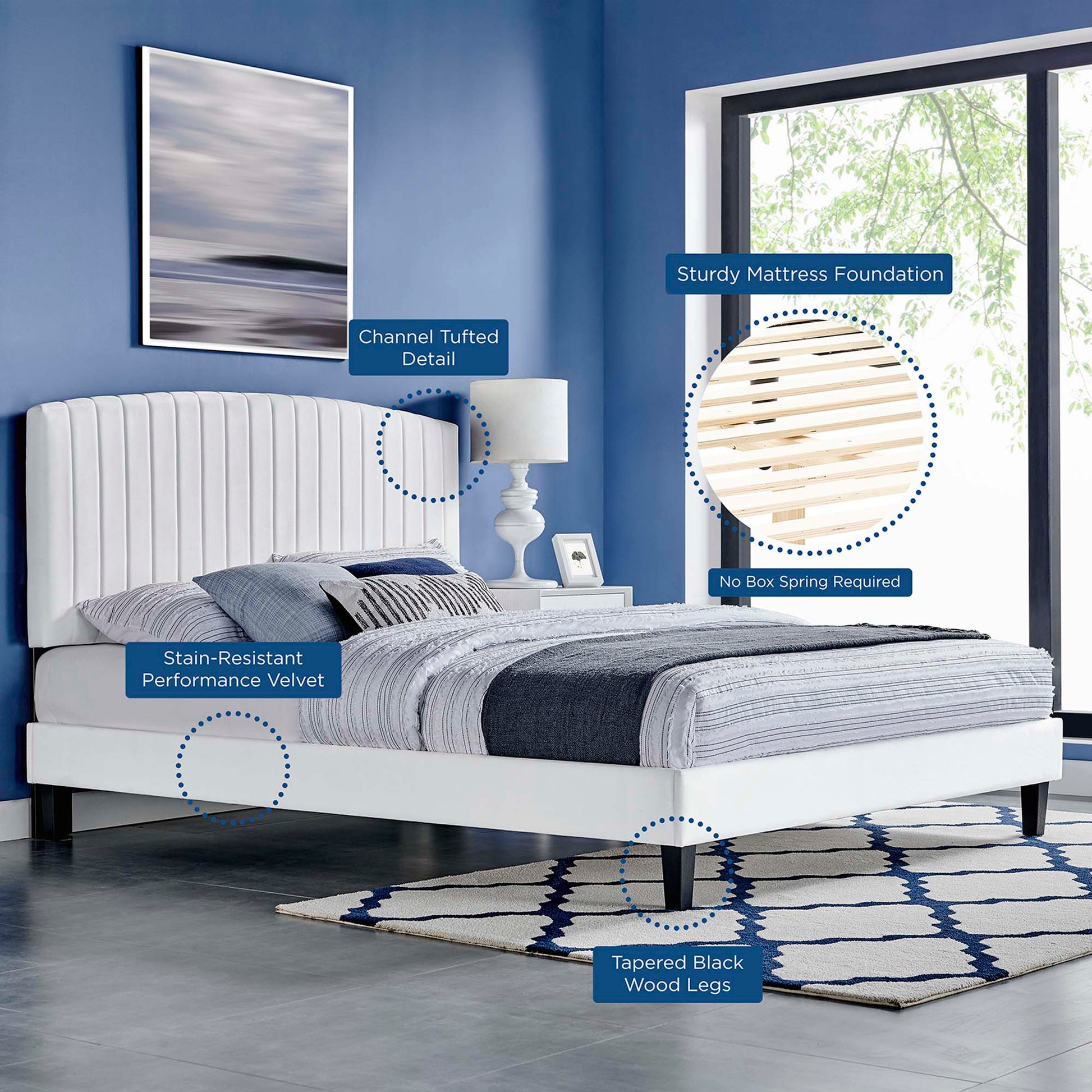 Alessi Performance Velvet Twin Platform Bed by Modway - Best Buy Furniture
