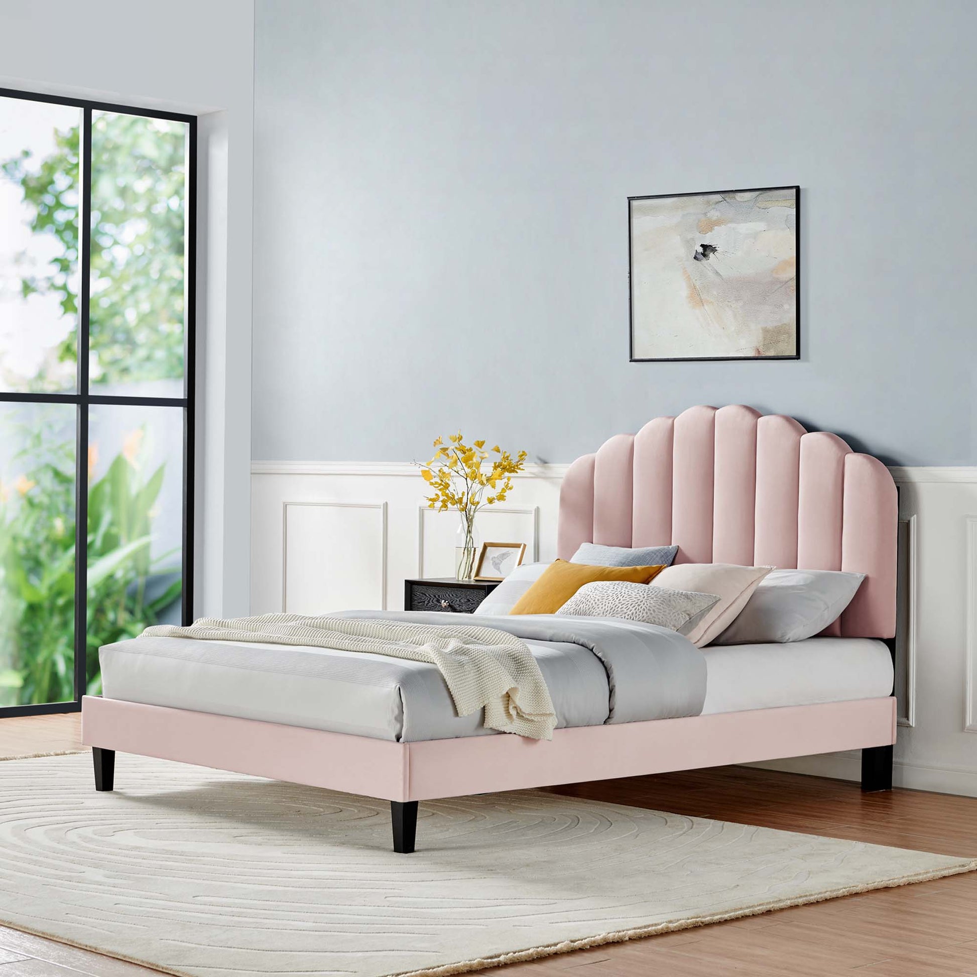 Daisy Performance Velvet Twin Platform Bed by Modway - Best Buy Furniture