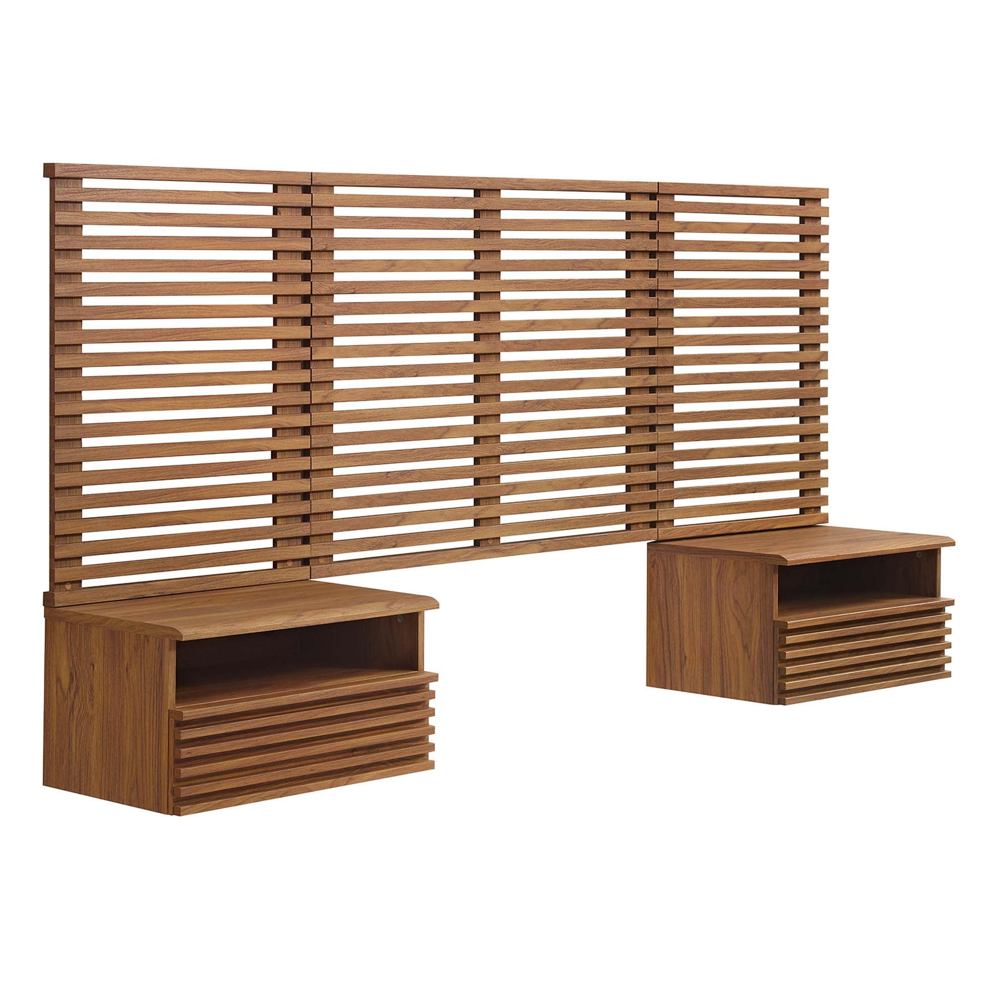 Render Wall Mount Twin Headboard and Modern Nightstands by Modway - Best Buy Furniture