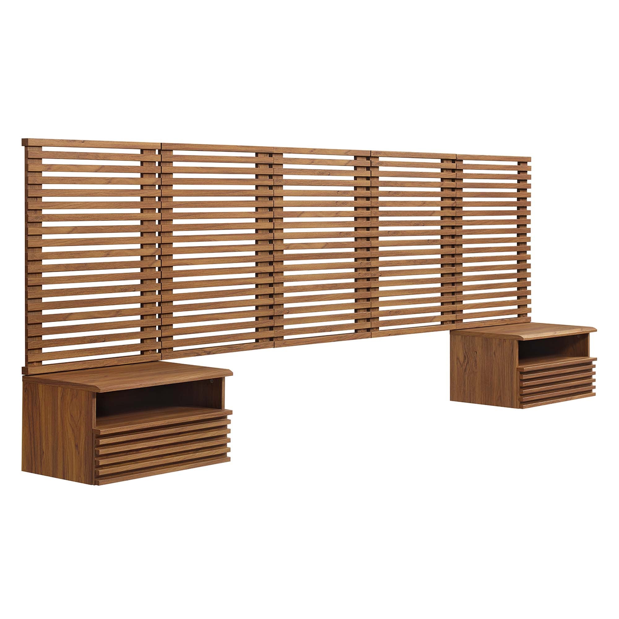 Render Wall Mount Queen Headboard and Modern Nightstands by Modway - Best Buy Furniture