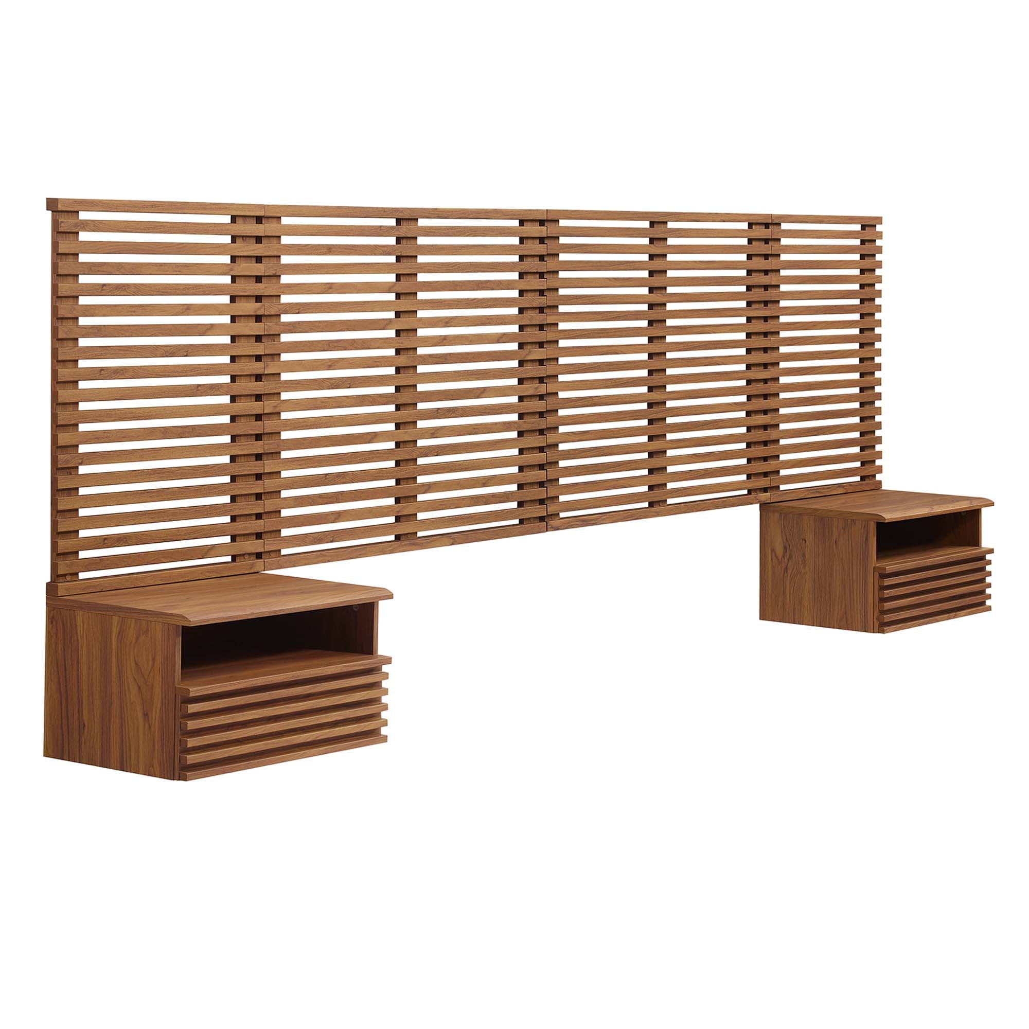 Render Wall Mount King Headboard and Modern Nightstands by Modway - Best Buy Furniture