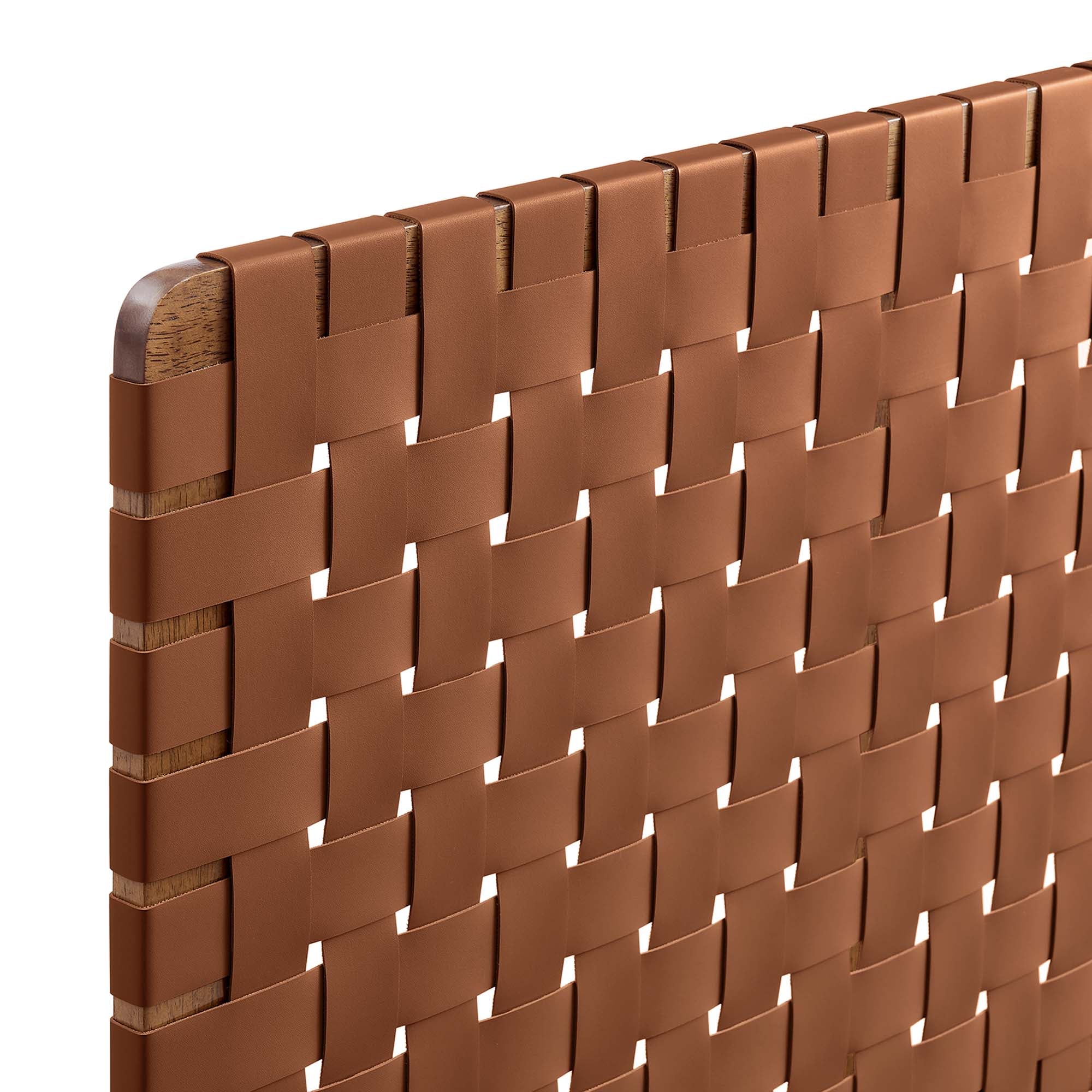 Sparta Weave Wall-Mount Vegan Leather Twin Headboard by Modway - Best Buy Furniture