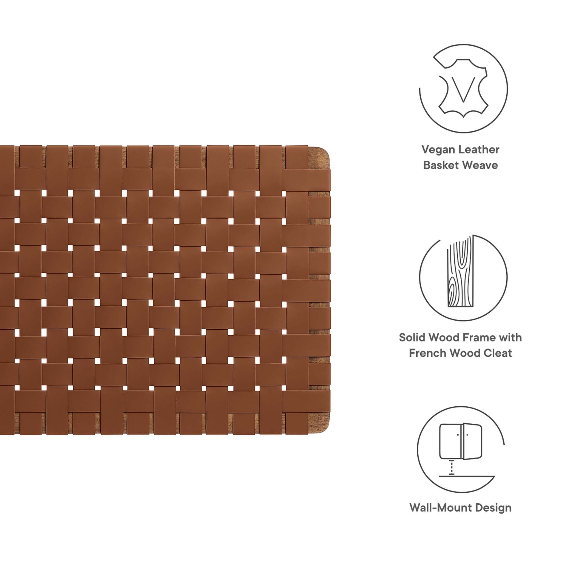 Sparta Weave Wall-Mount Vegan Leather Twin Headboard by Modway - Best Buy Furniture