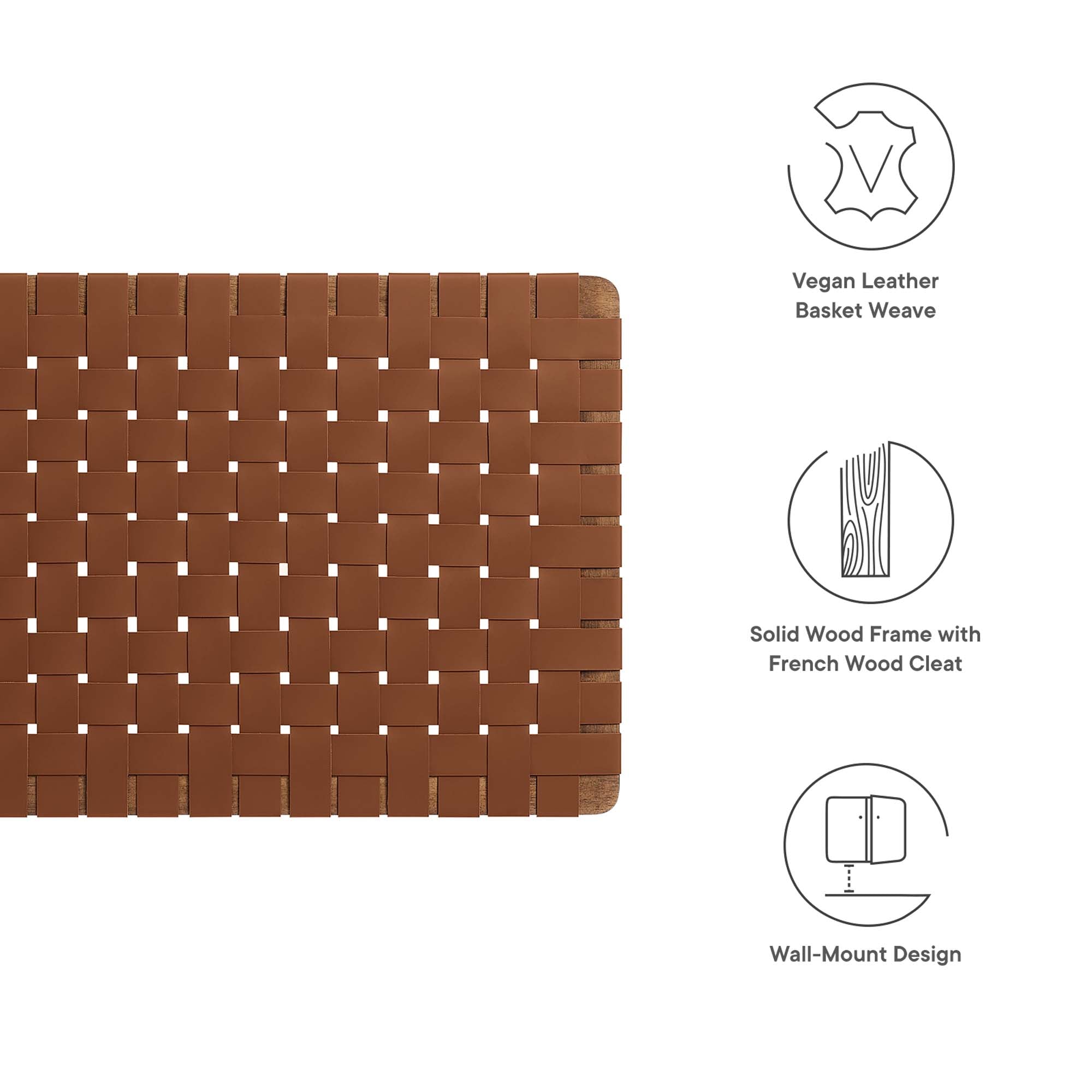 Sparta Weave Wall-Mount Vegan Leather Twin Headboard by Modway - Best Buy Furniture
