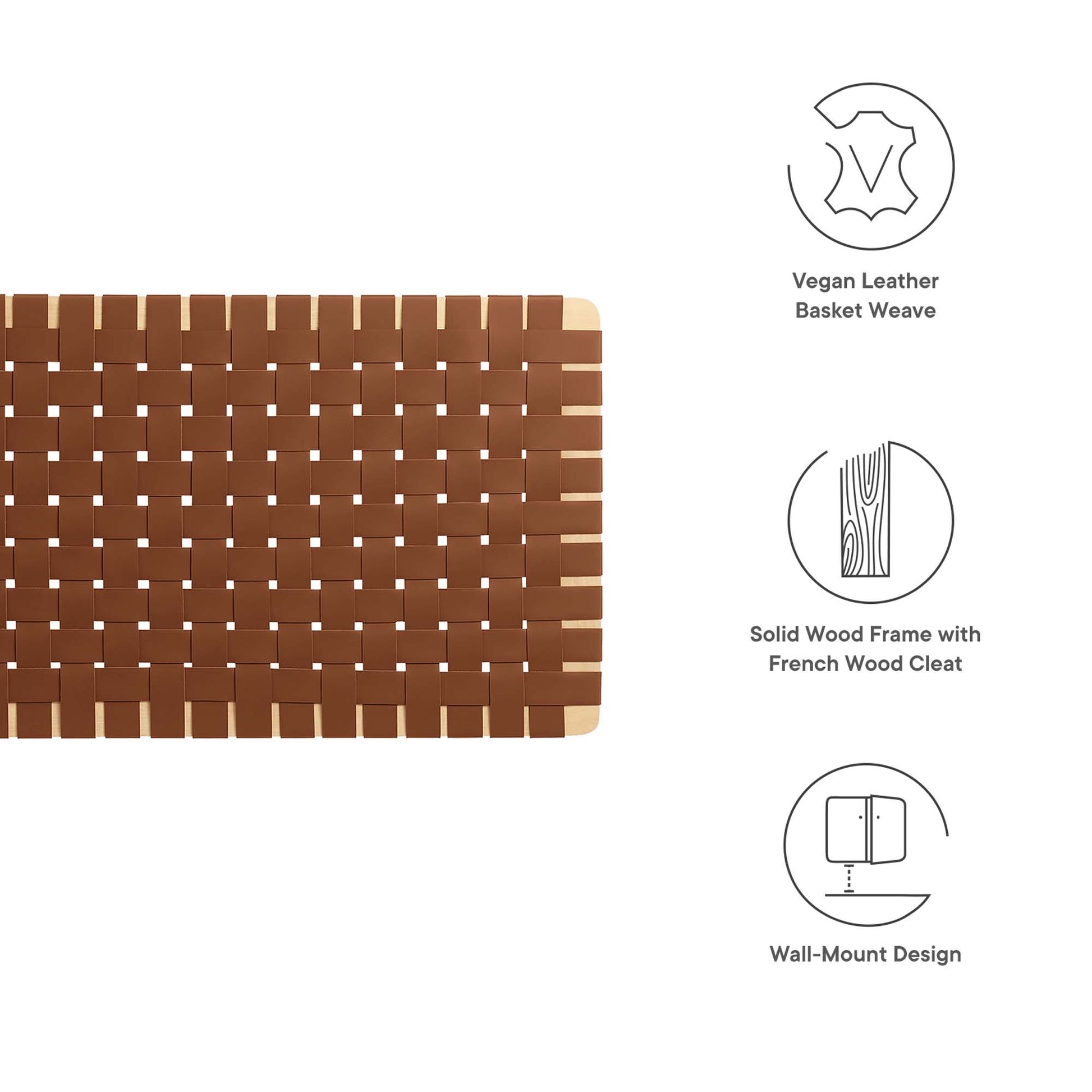 Sparta Weave Vegan Leather Full Headboard by Modway - Best Buy Furniture