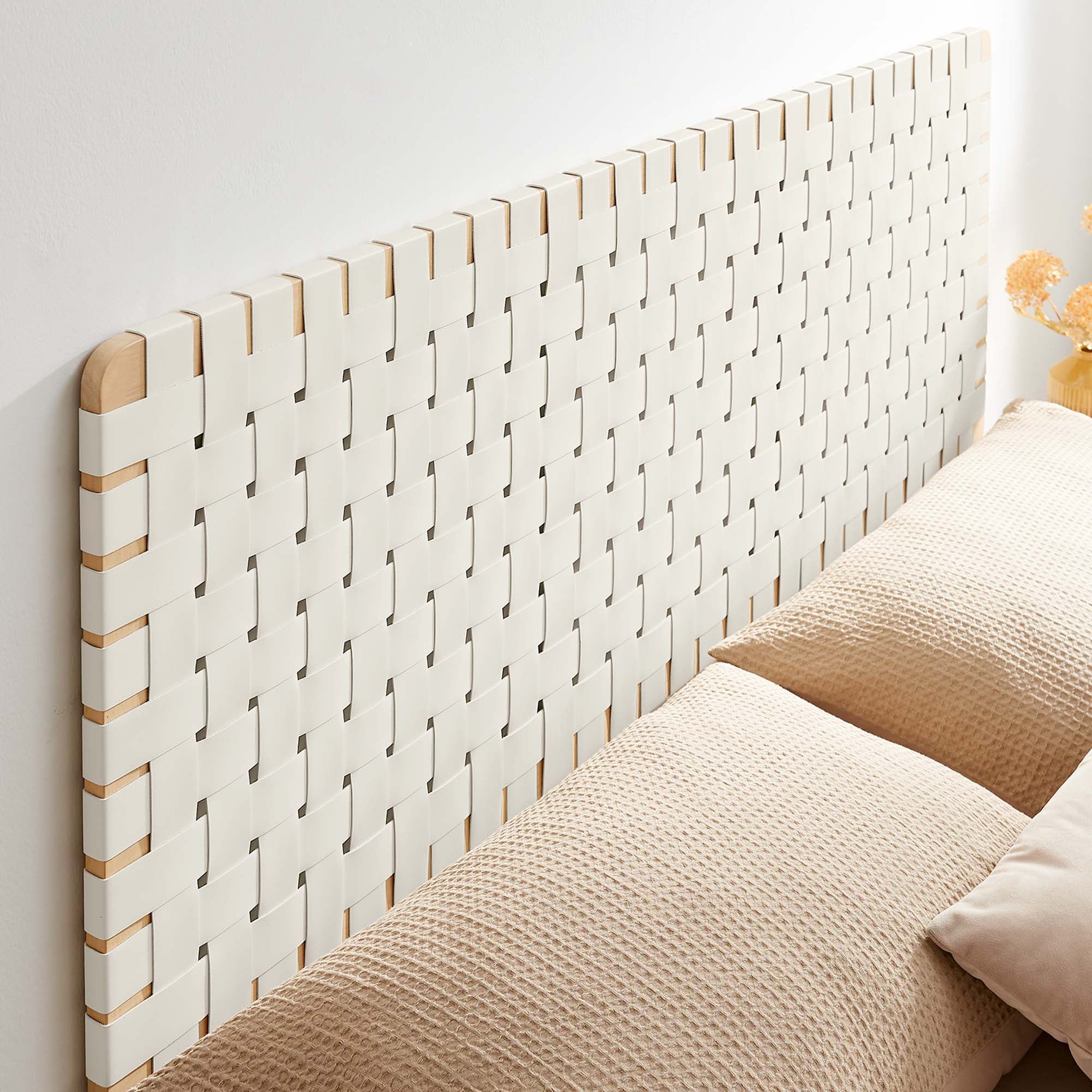 Sparta Weave Wall-Mount Vegan Leather Queen Headboard by Modway - Best Buy Furniture