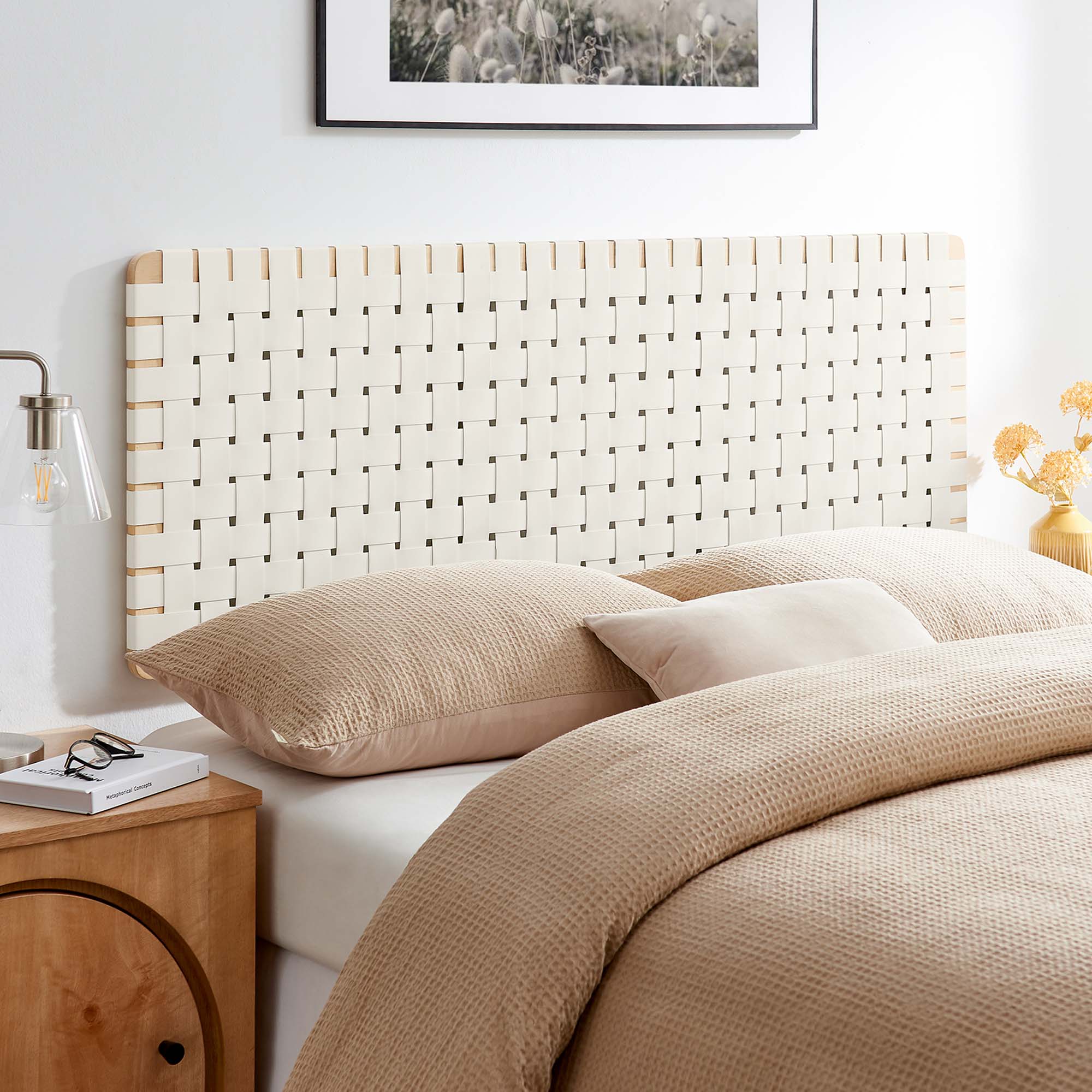 Sparta Weave Wall-Mount Vegan Leather Queen Headboard by Modway - Best Buy Furniture