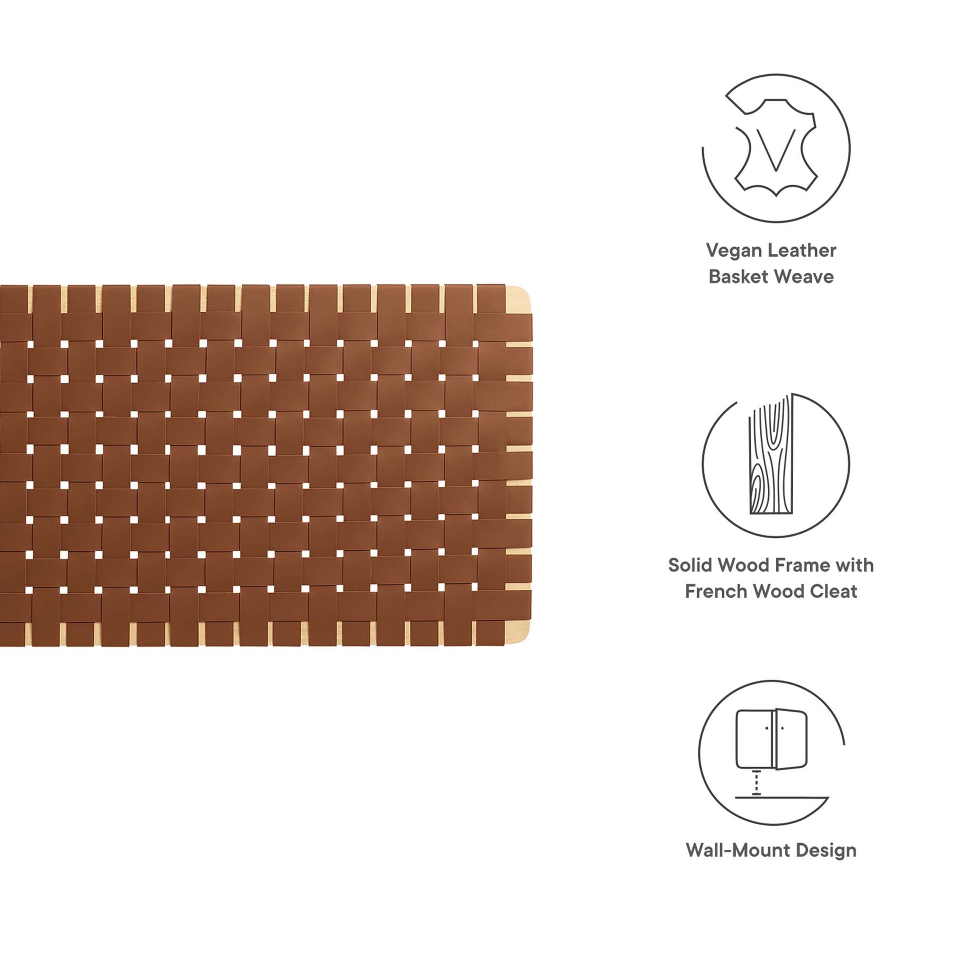 Sparta Weave Wall-Mount Vegan Leather Queen Headboard by Modway - Best Buy Furniture