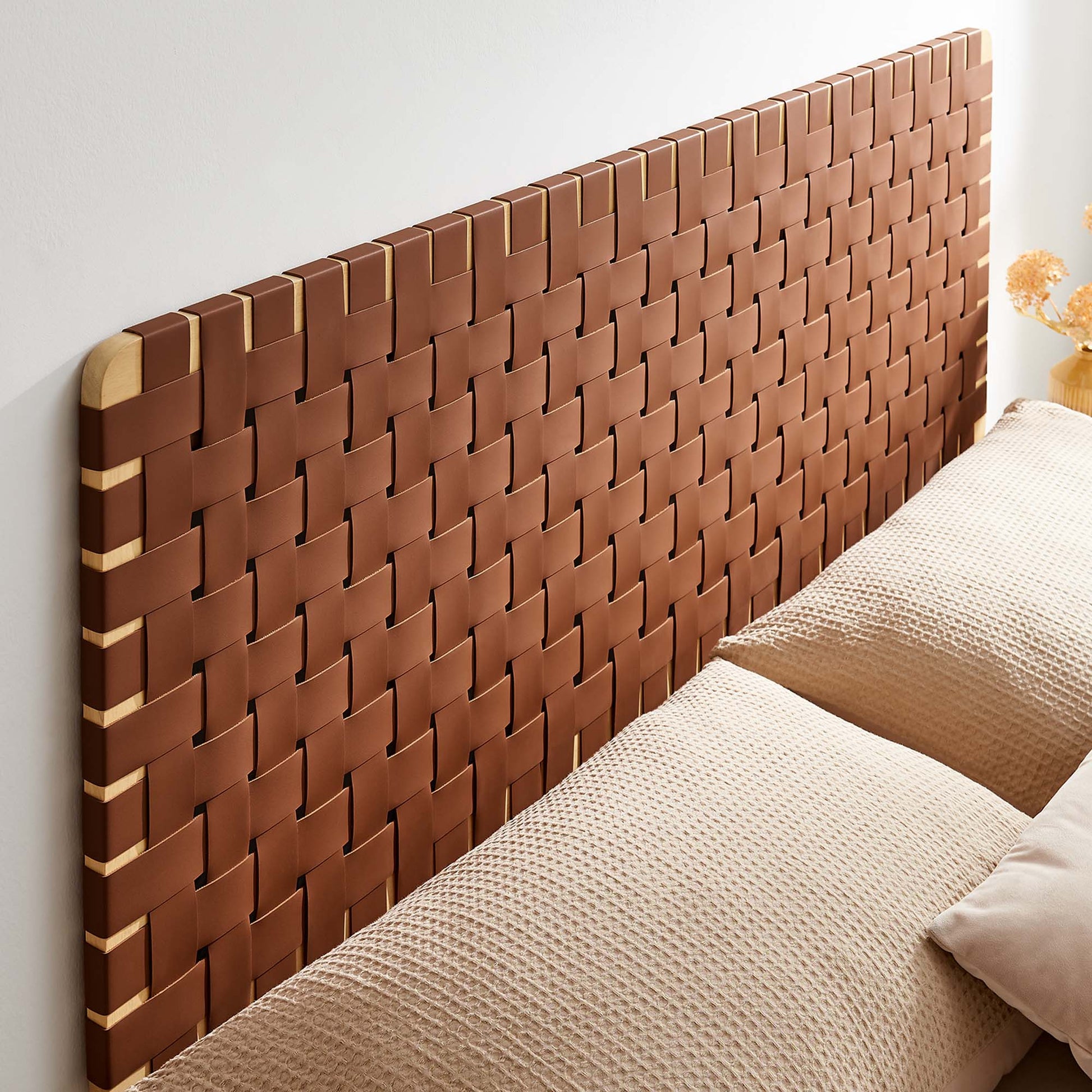 Sparta Weave Wall-Mount Vegan Leather Queen Headboard by Modway - Best Buy Furniture