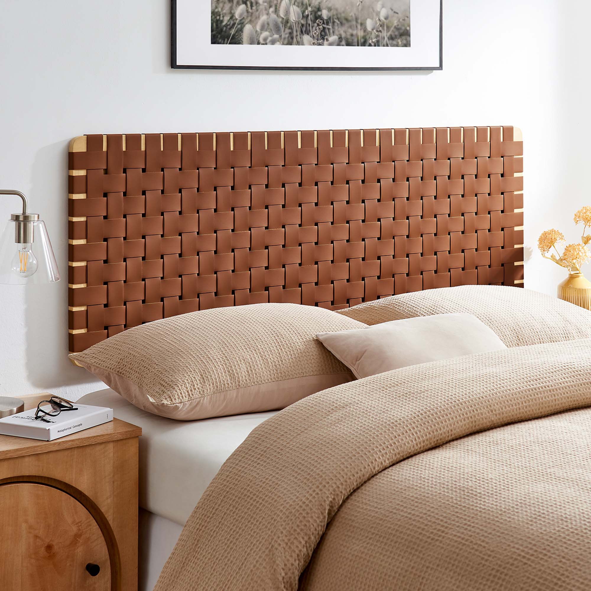 Sparta Weave Wall-Mount Vegan Leather Queen Headboard by Modway - Best Buy Furniture