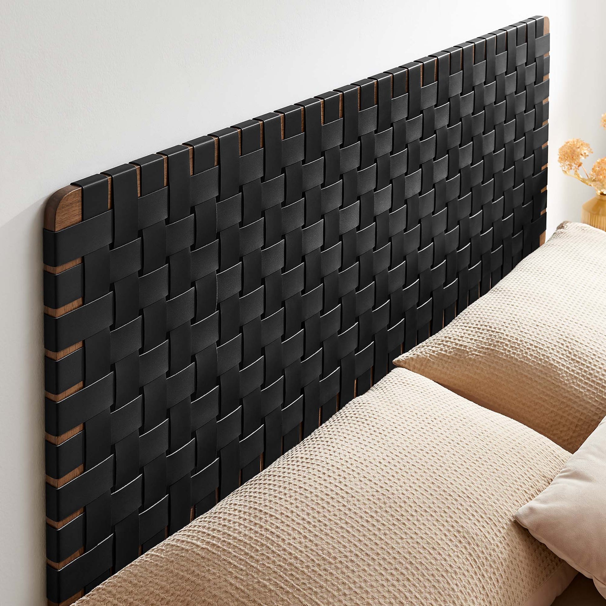 Sparta Weave Wall-Mount Vegan Leather Queen Headboard by Modway - Best Buy Furniture