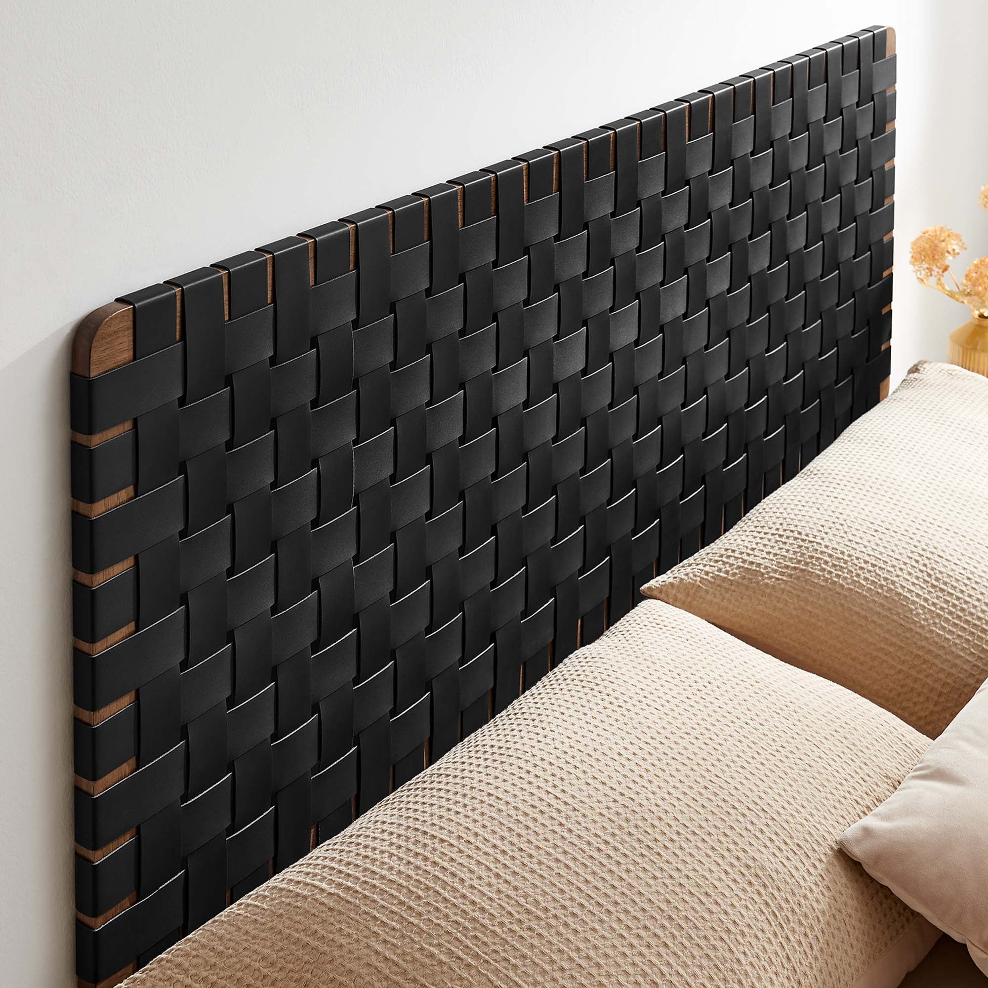 Sparta Weave Wall-Mount Vegan Leather Queen Headboard by Modway - Best Buy Furniture