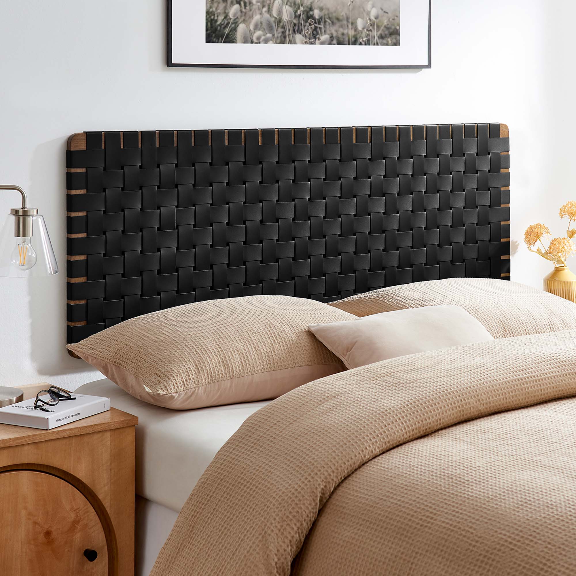 Sparta Weave Wall-Mount Vegan Leather Queen Headboard by Modway - Best Buy Furniture