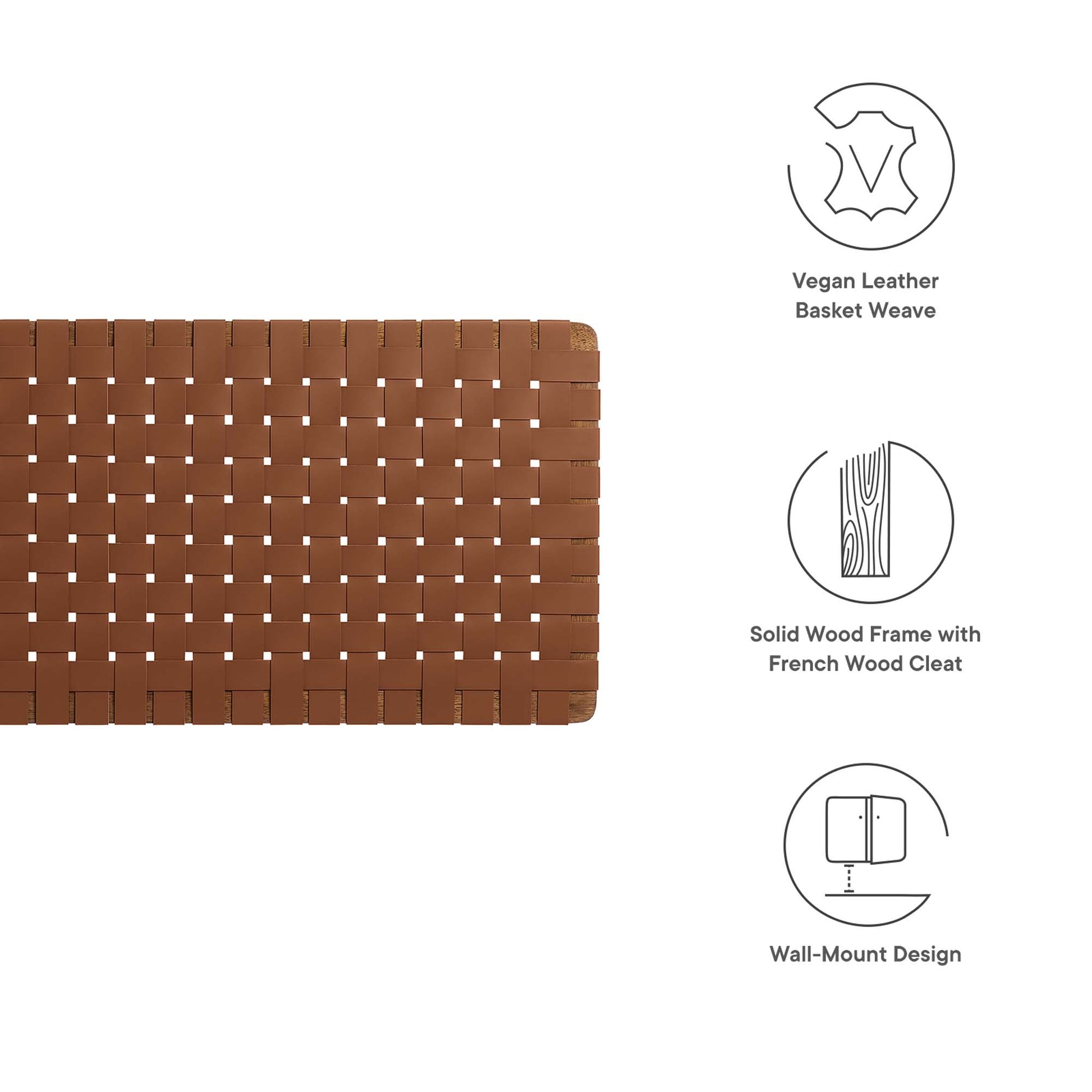 Sparta Weave Wall-Mount Vegan Leather Queen Headboard by Modway - Best Buy Furniture