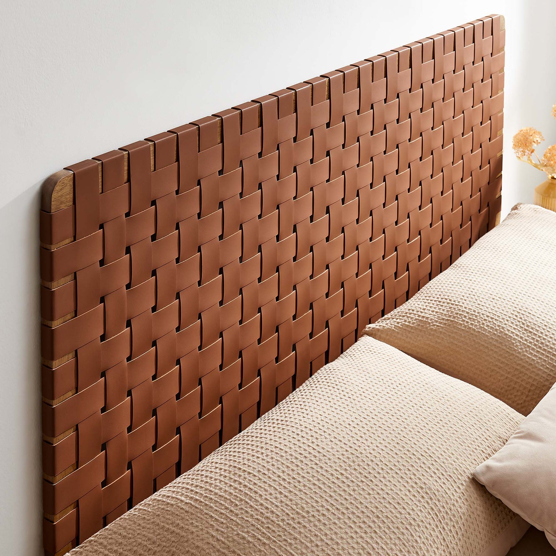 Sparta Weave Wall-Mount Vegan Leather Queen Headboard by Modway - Best Buy Furniture