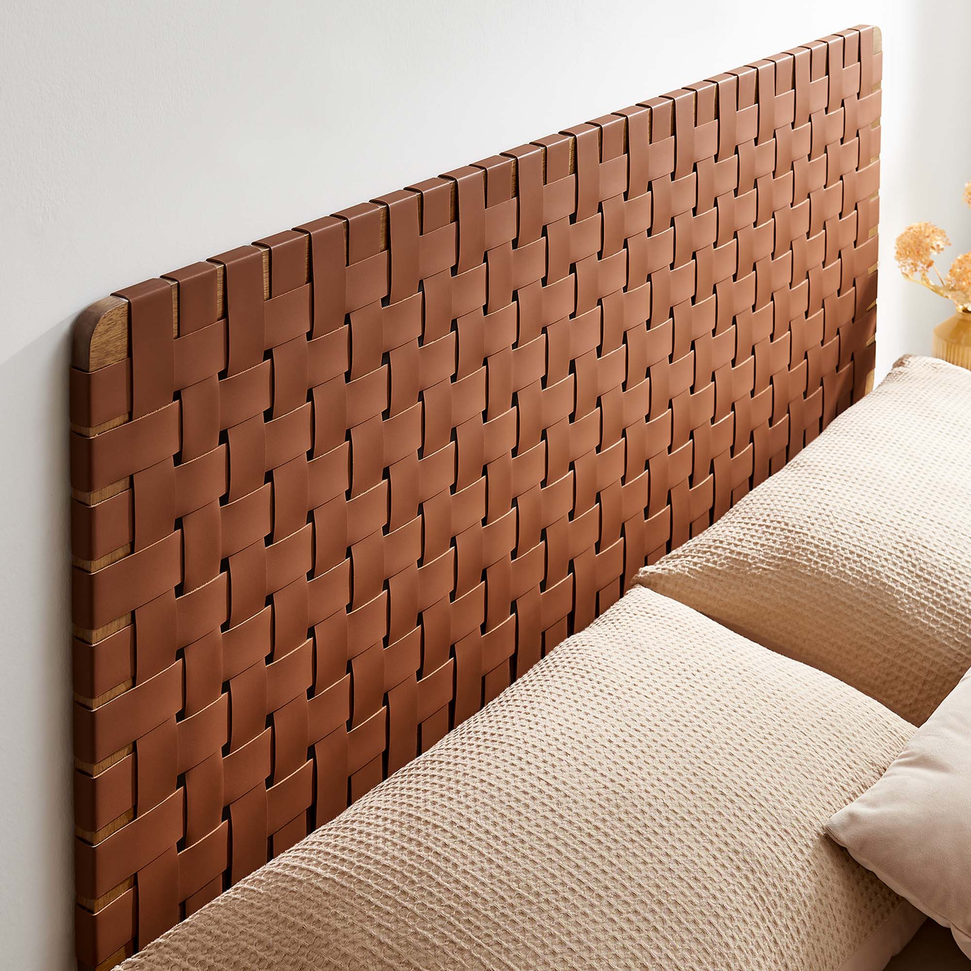 Sparta Weave Wall-Mount Vegan Leather Queen Headboard by Modway - Best Buy Furniture