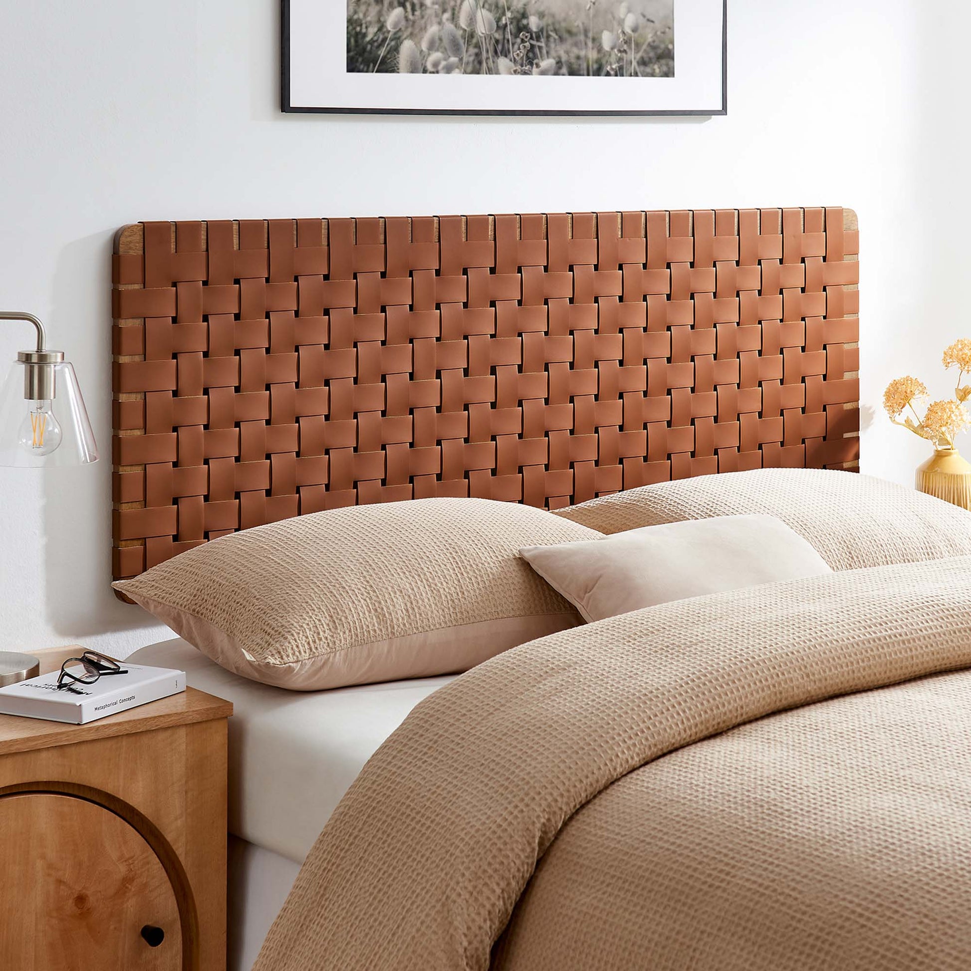 Sparta Weave Wall-Mount Vegan Leather Queen Headboard by Modway - Best Buy Furniture
