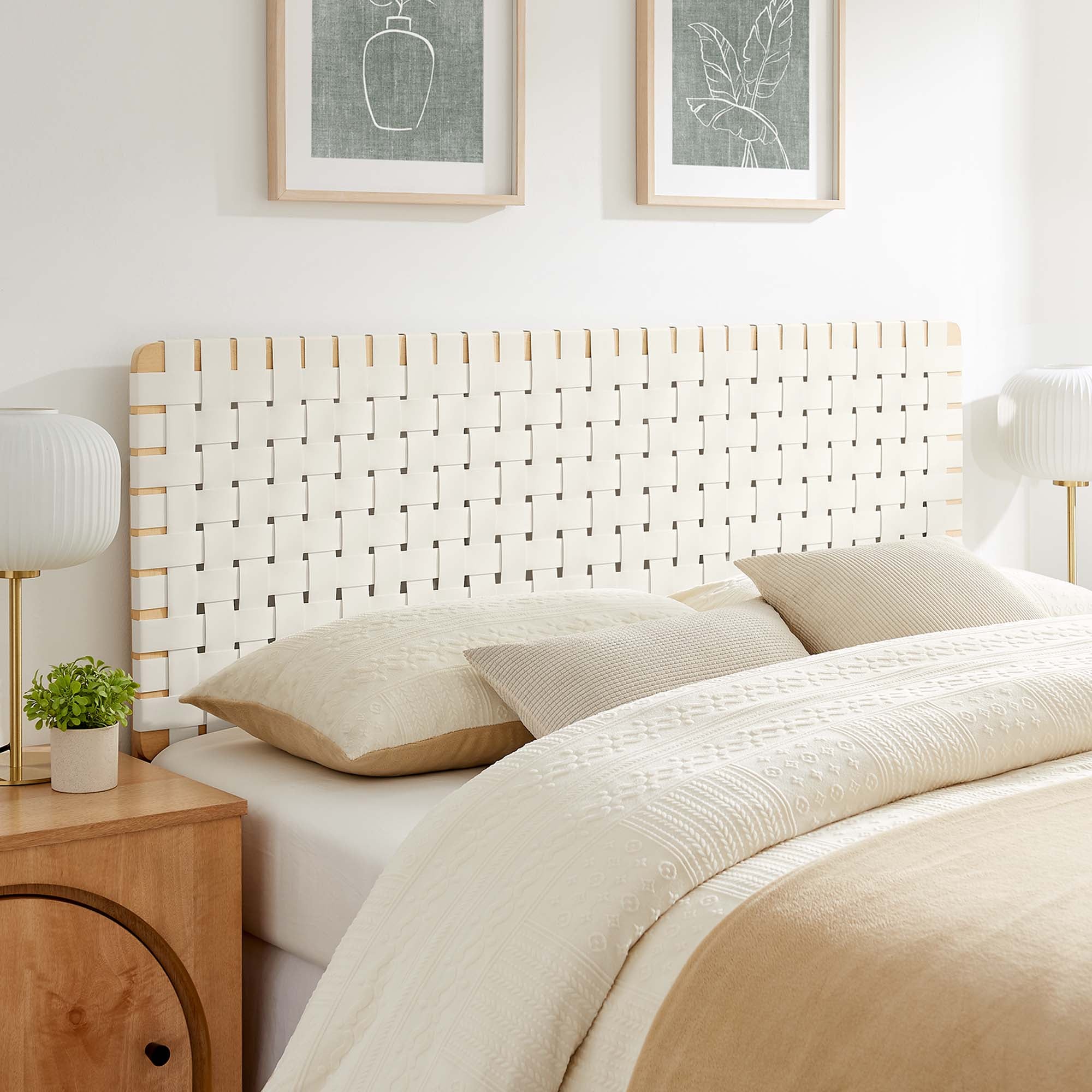Sparta Weave Vegan Leather Queen Headboard by Modway - Best Buy Furniture