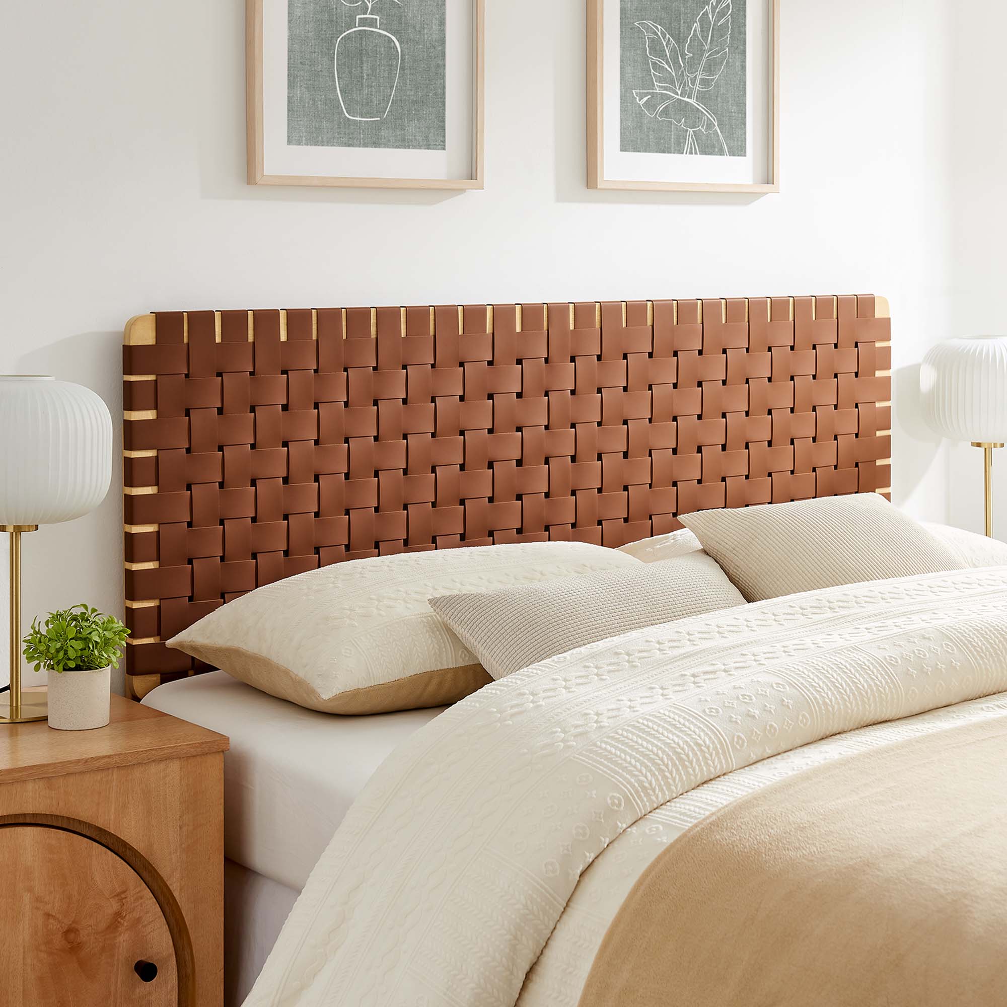 Sparta Weave Vegan Leather Queen Headboard by Modway - Best Buy Furniture